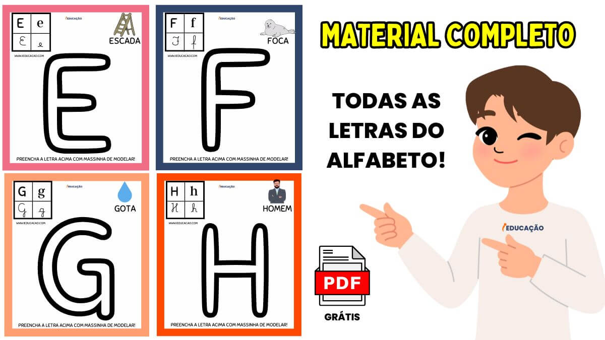 Atividades lúdicas do Alfabeto com Massinha de Modelar - Material gratuito - PDF Grátis