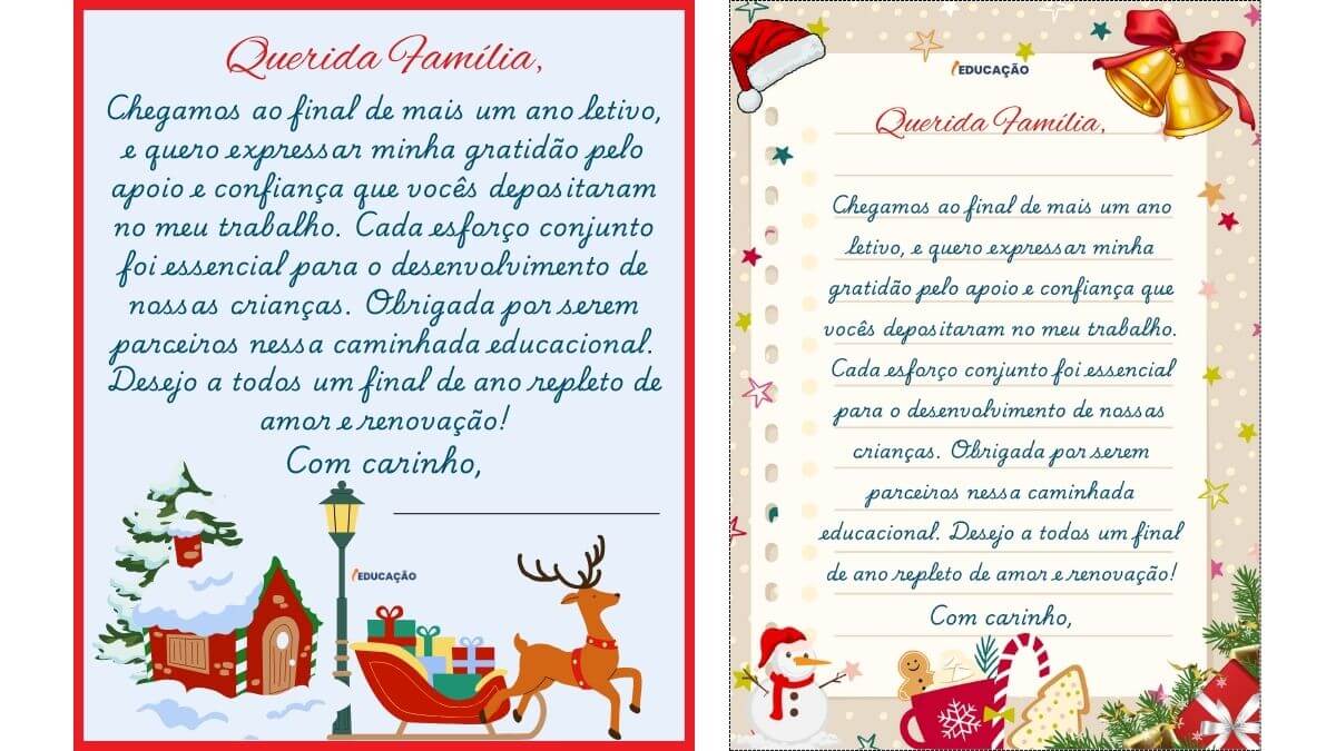 Cartinhas de Natal - Lembrancinhas de Final de Ano- Cartão de Final de Ano - Despedida de final de ano escolar 