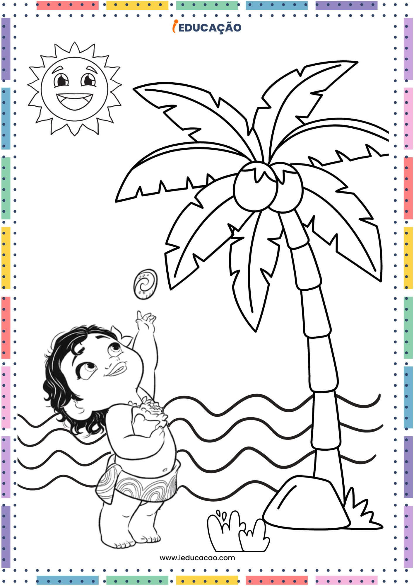 Desenhos da Moana para Colorir - Desenho da Moana Pequena - Desenhos do Filme Moana.