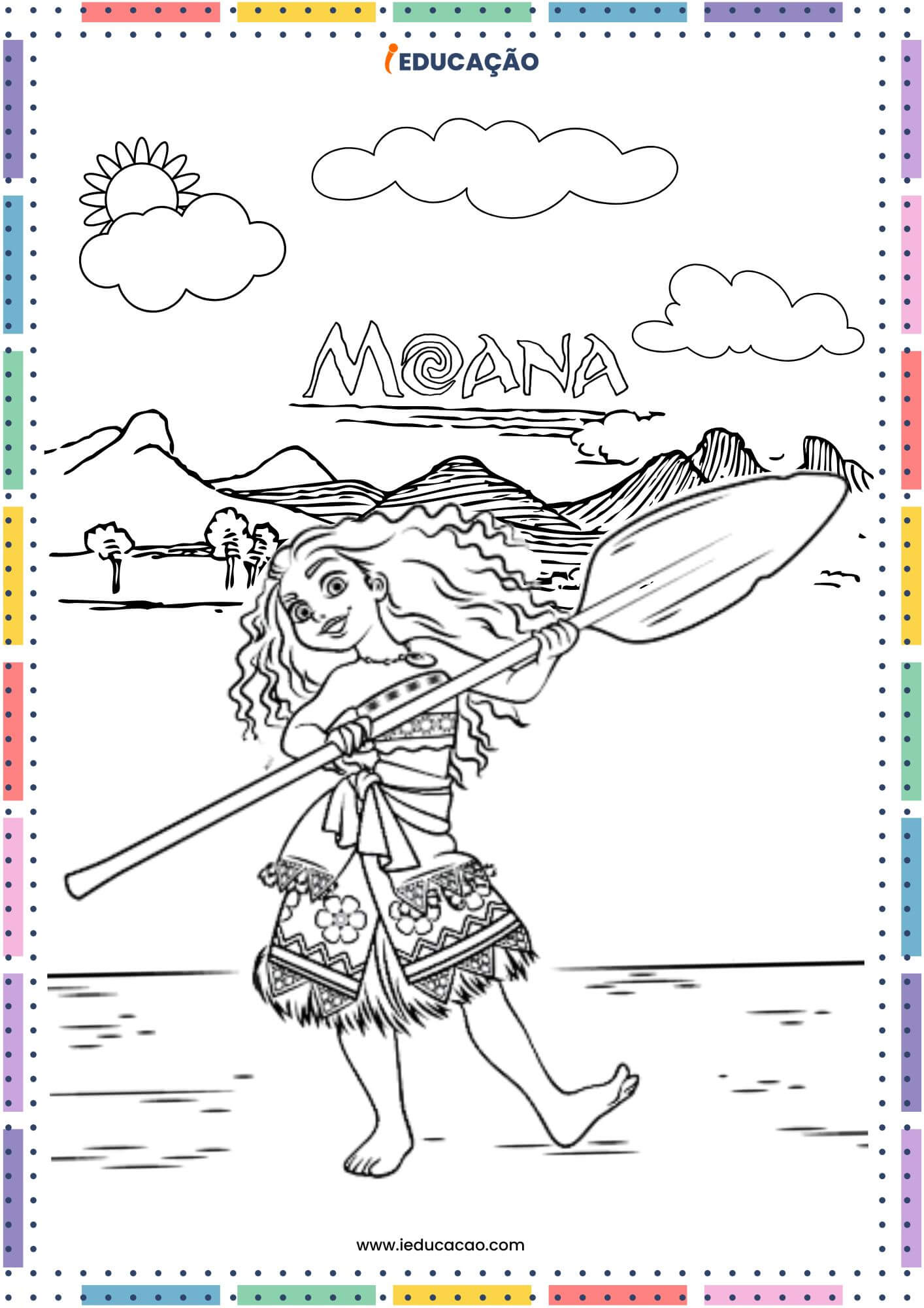 Desenhos da Moana para Colorir - Desenho para Colorir da Moana.