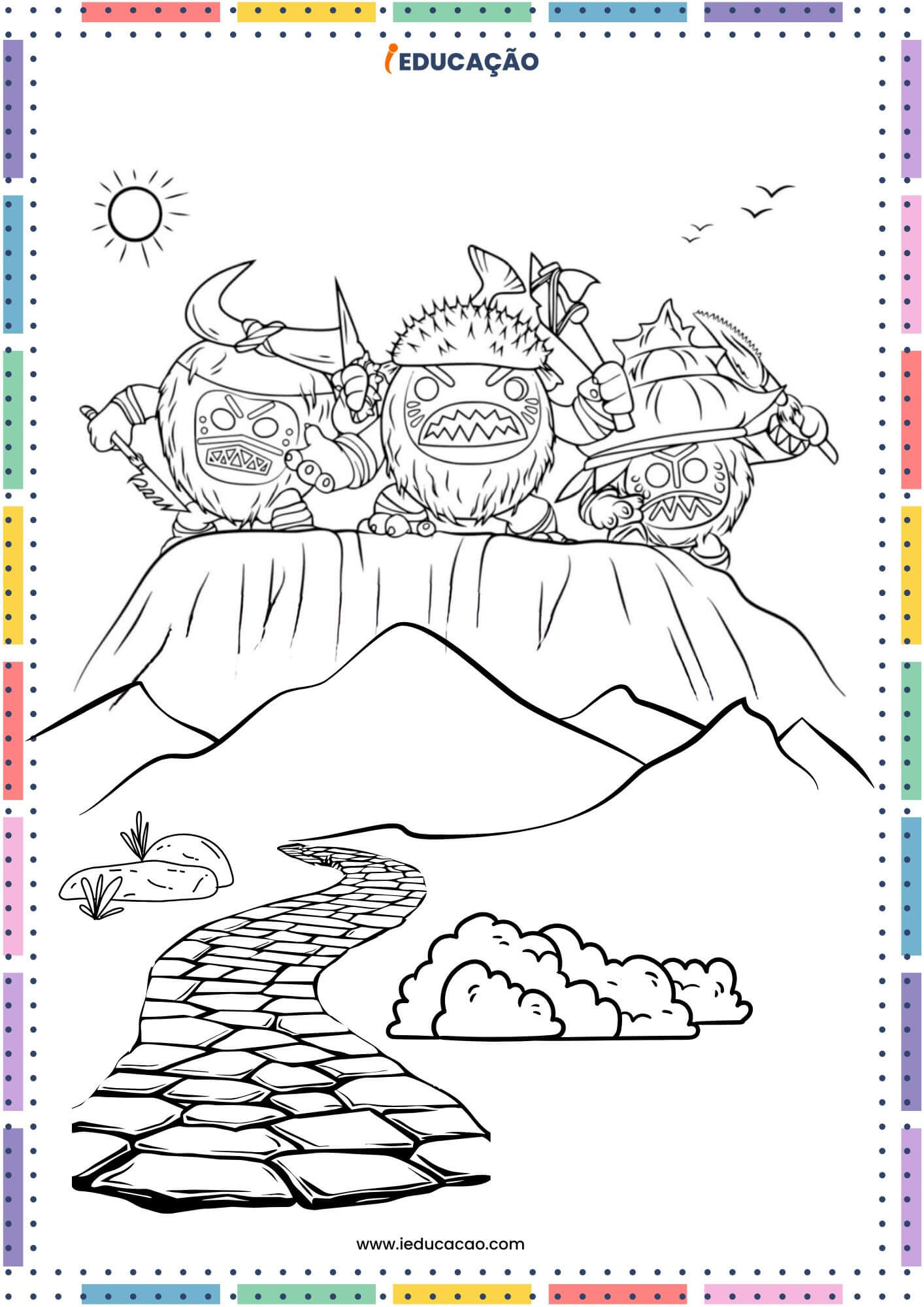 Desenhos da Moana para Colorir - Kakamora para Colorir.