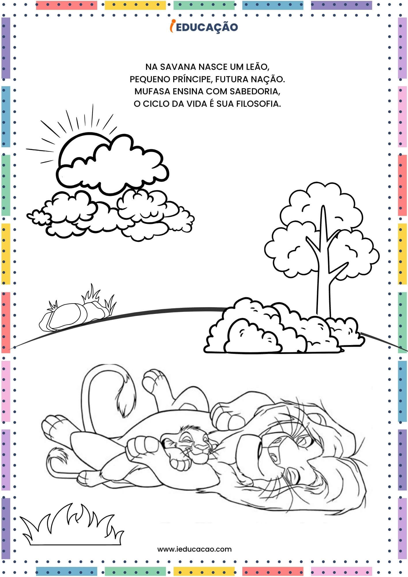 Desenhos para Colorir do Rei Leão -  Mufasa o Rei Leão e Simba para Colorir.jpg