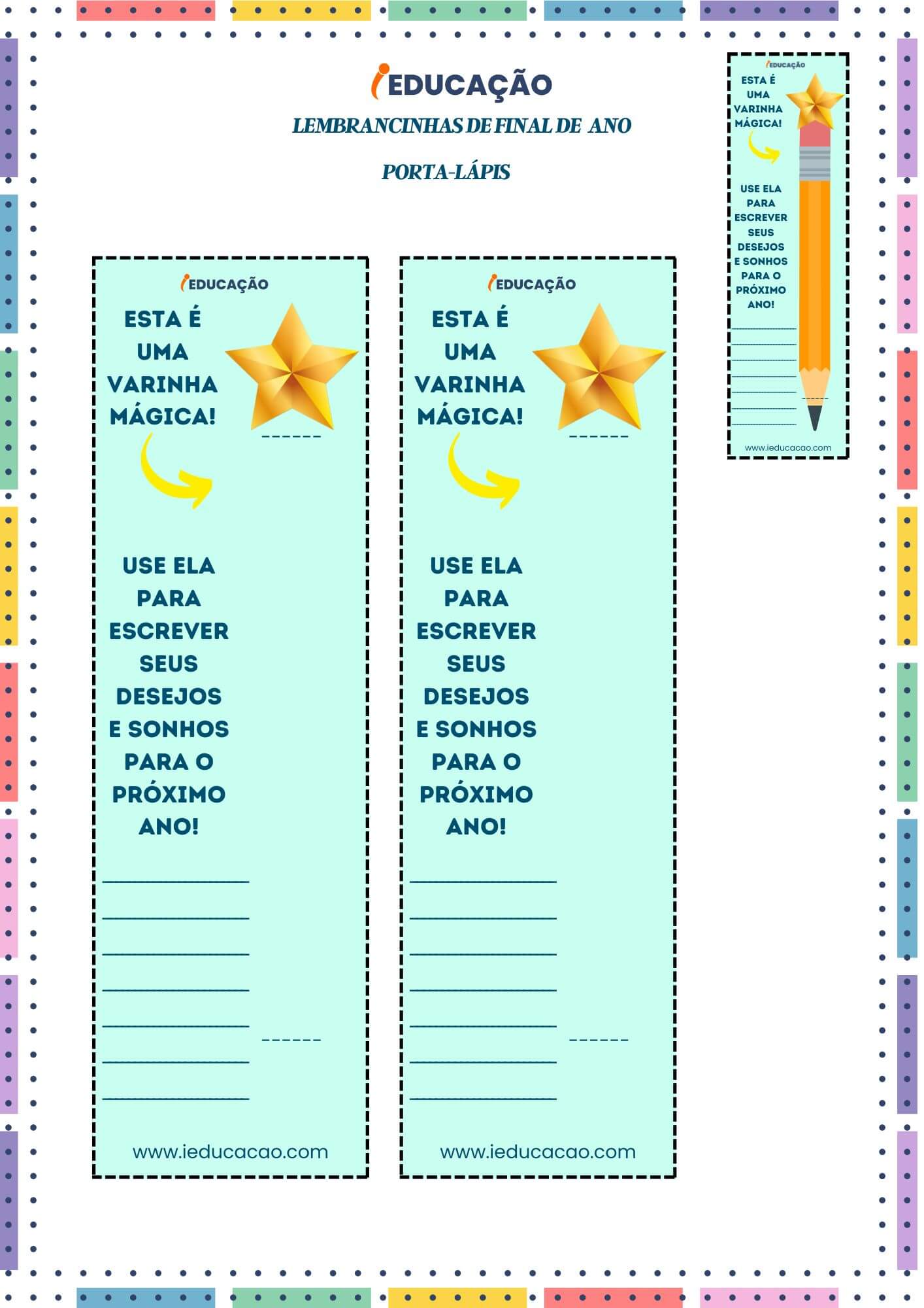 Lembrancinhas de Final de Ano- Porta Lápis Varinha mágica
