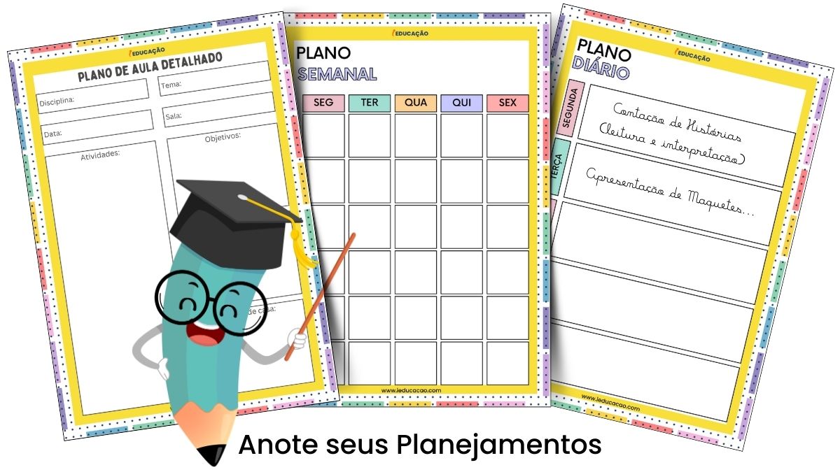 Planejamento de Aulas - Plano de Aulas para os Anos Iniciais - Diário de Classe. Plano de Aula semanal, diário e detalhado