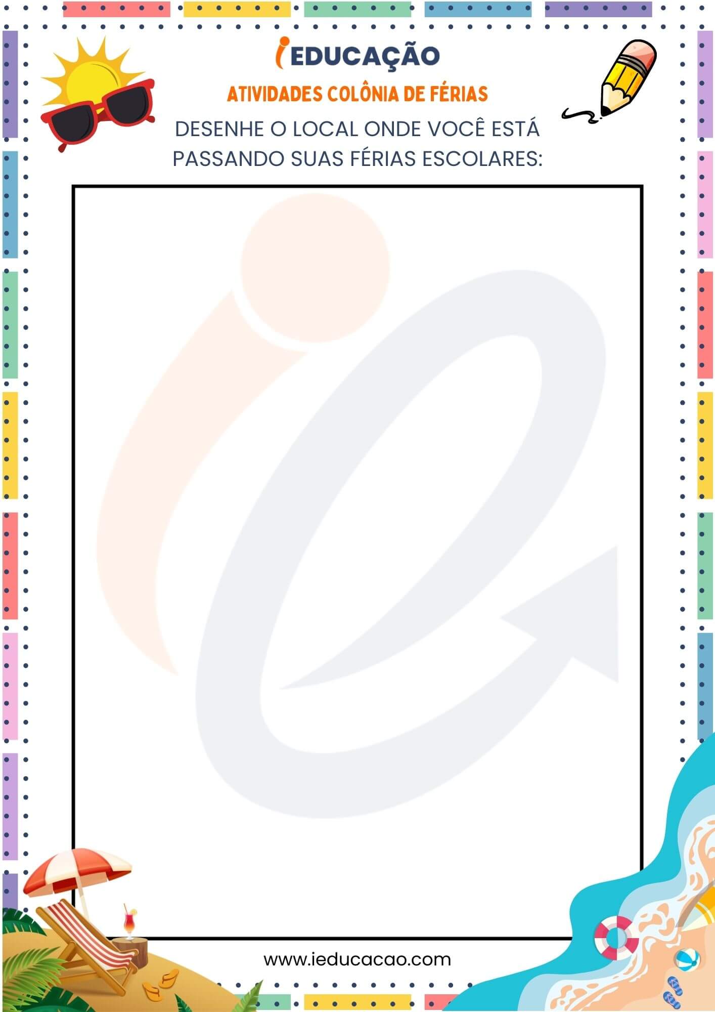 Atividades para Colônia de Férias na Educação Infantil- Desenho Livre - Desenho de Férias - Desenho para colônia de Férias - Atividades de Férias.jpg