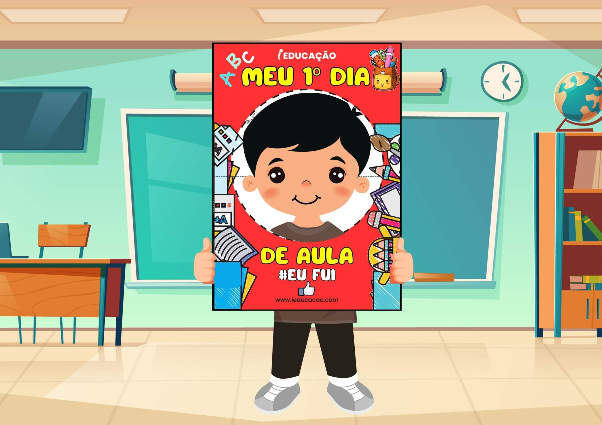 Painel Bem Vindos - Moldura primeiro dia de aula para imprimir