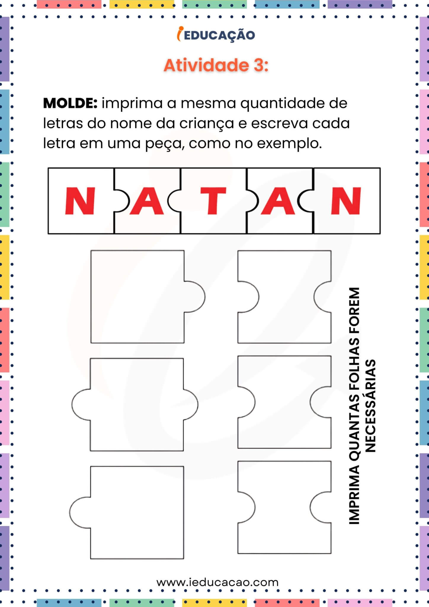 Atividade Lúdica com o Nome na Educação Infantil