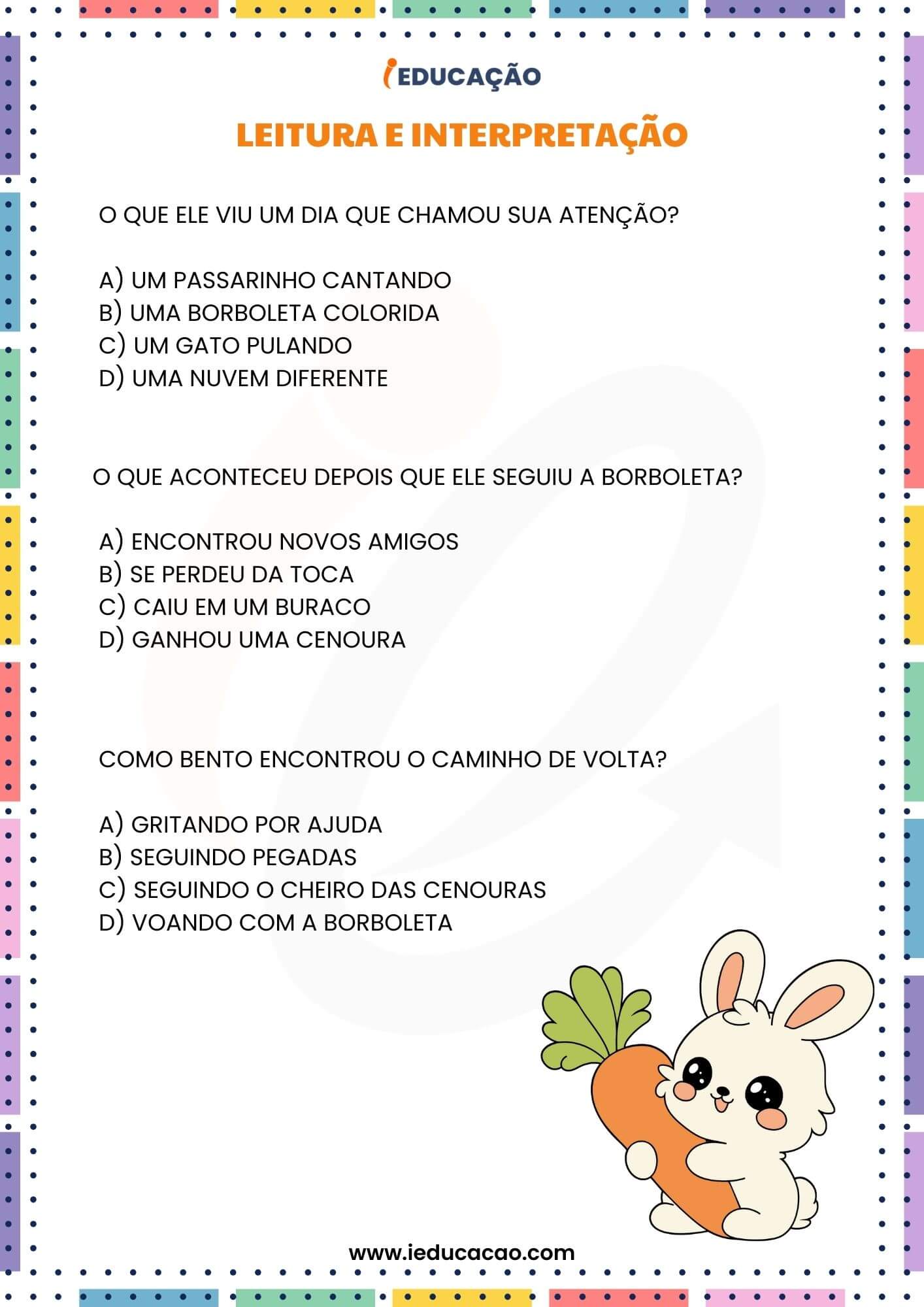 Atividades de Alfabetização 3° Ano para Imprimir com PDF Grátis - iEducação Atividades de Alfabetização 3º Ano - Atividade de Alfabetização Leitura e Interpretação
