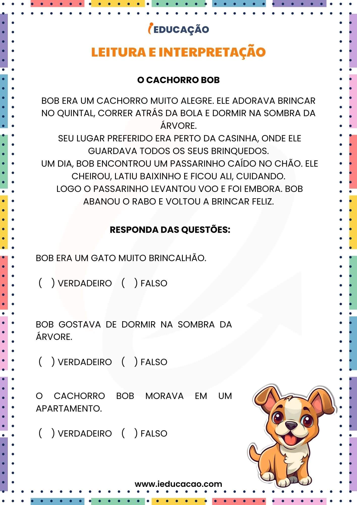 Atividades de Alfabetização 3° Ano para Imprimir com PDF Grátis - iEducação Atividades de Alfabetização 3º Ano - Atividade de Leitura e Interpretação 3º ano com Questões para Responder