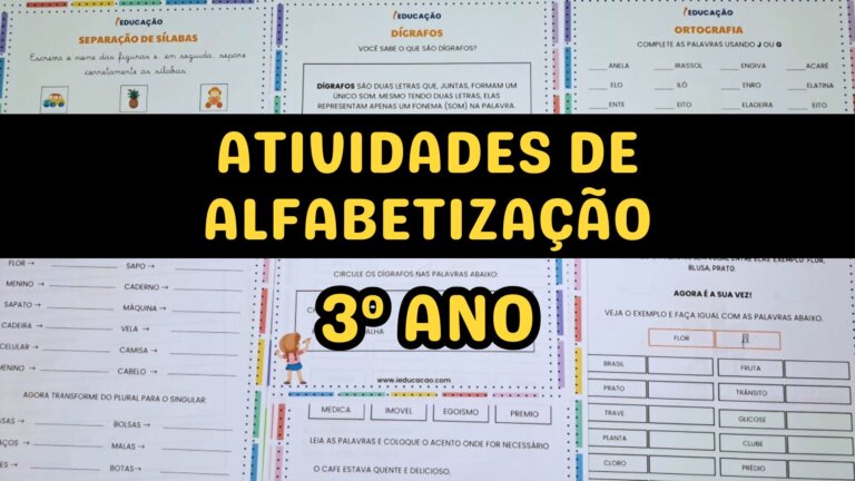 Atividades de Alfabetização 3° Ano para Imprimir em PDF Grátis