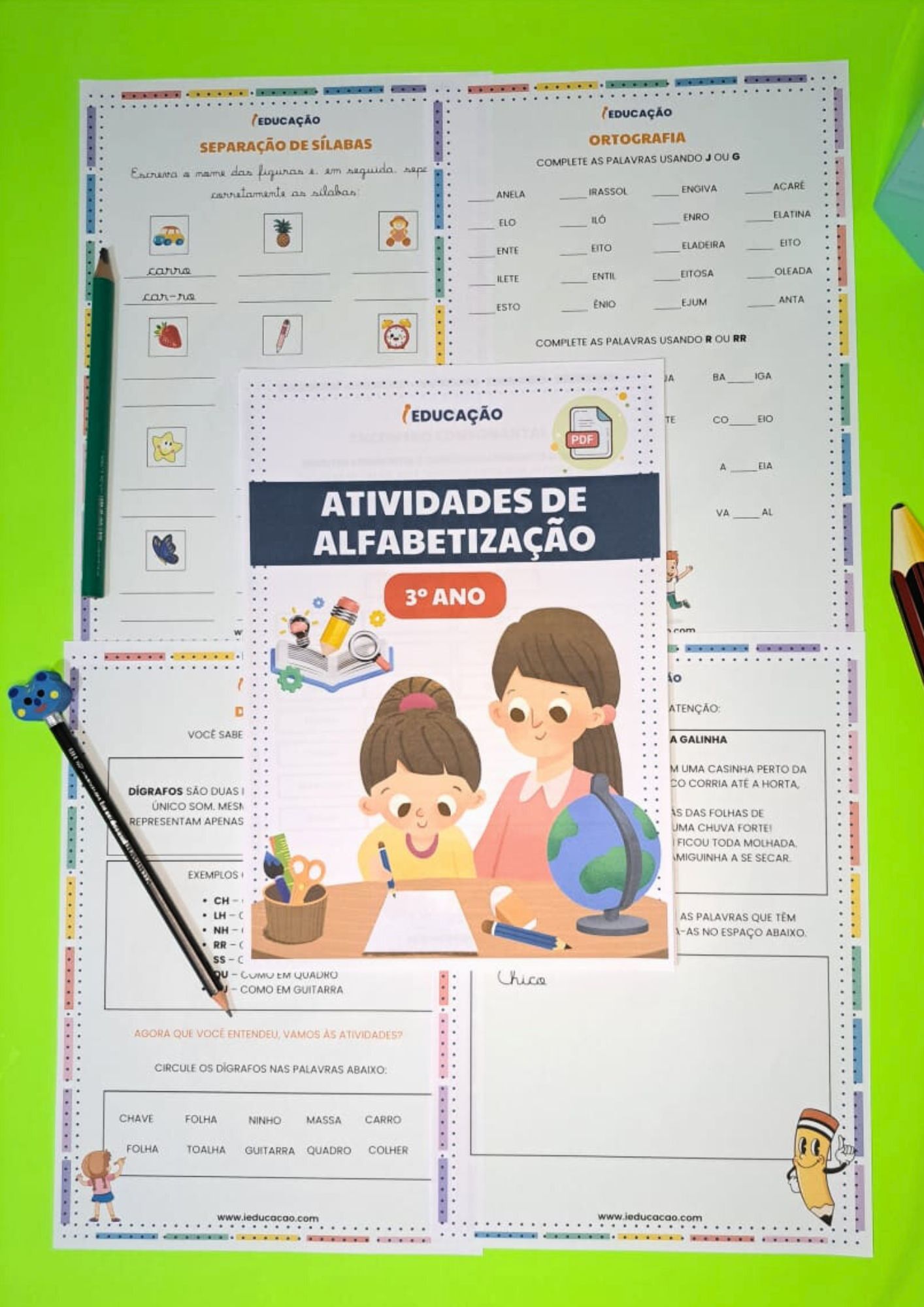 Atividades de Alfabetização 3° Ano para Imprimir com PDF Grátis - iEducação Atividades de Alfabetização para o 3º ano do Ensino Fundamental 1