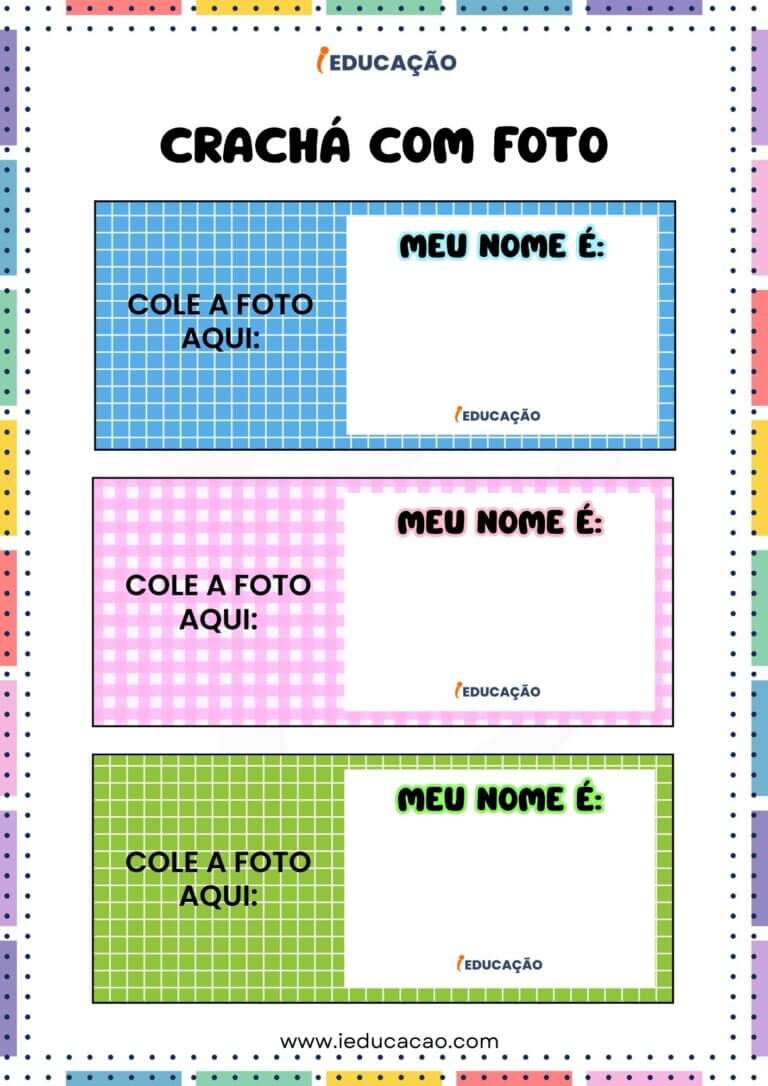 Crachás para Educação Infantil
