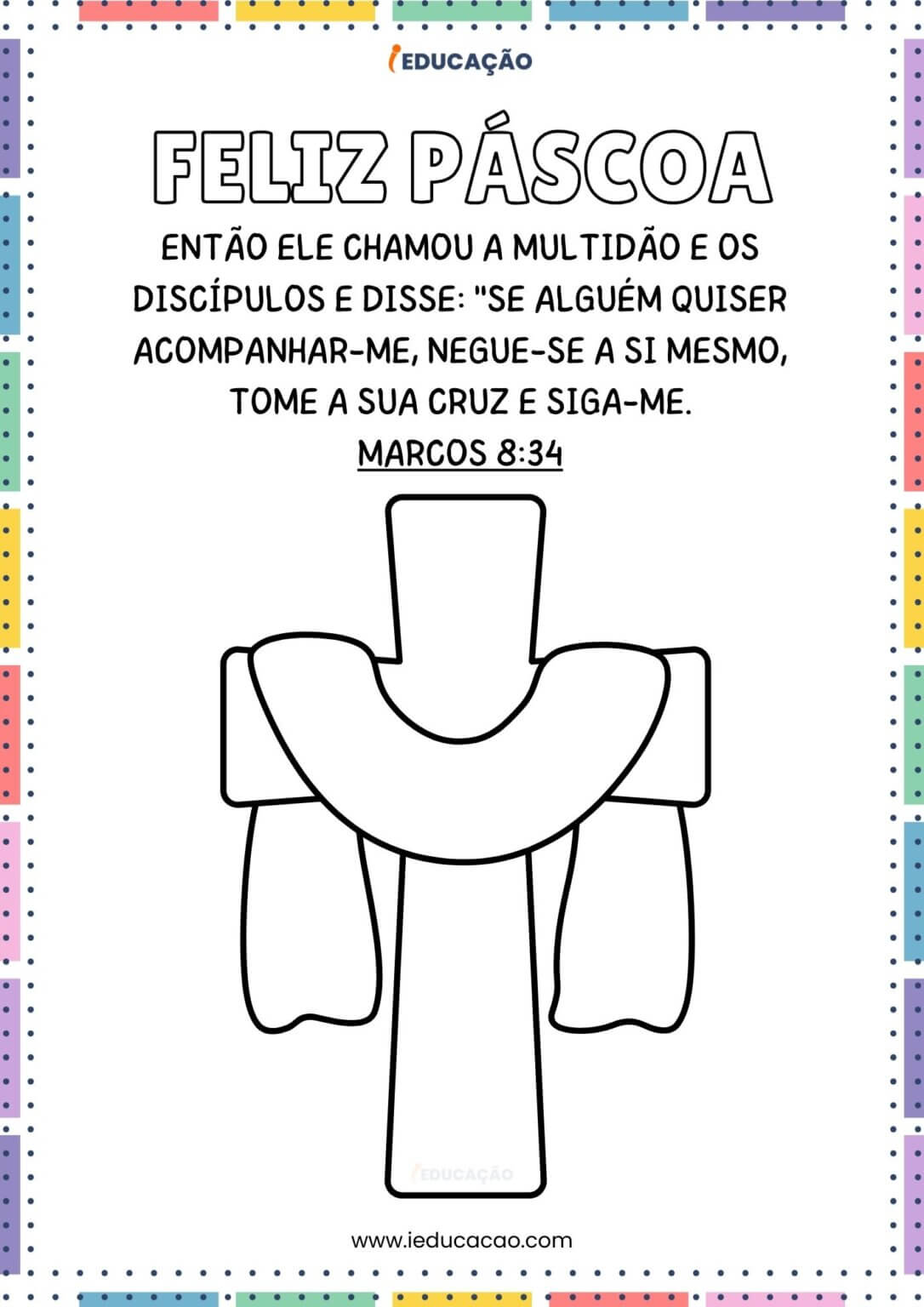 16 Desenhos da Páscoa Cristã para Colorir e Imprimir PDF Gratuito