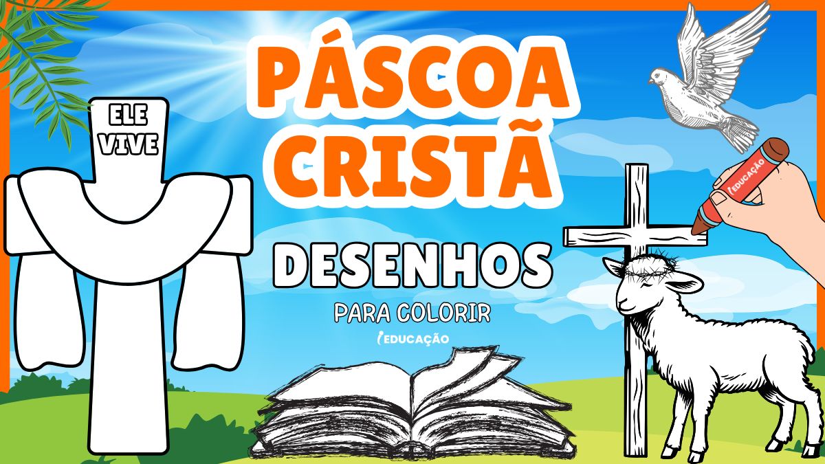 Desenhos da Páscoa Cristã para Colorir