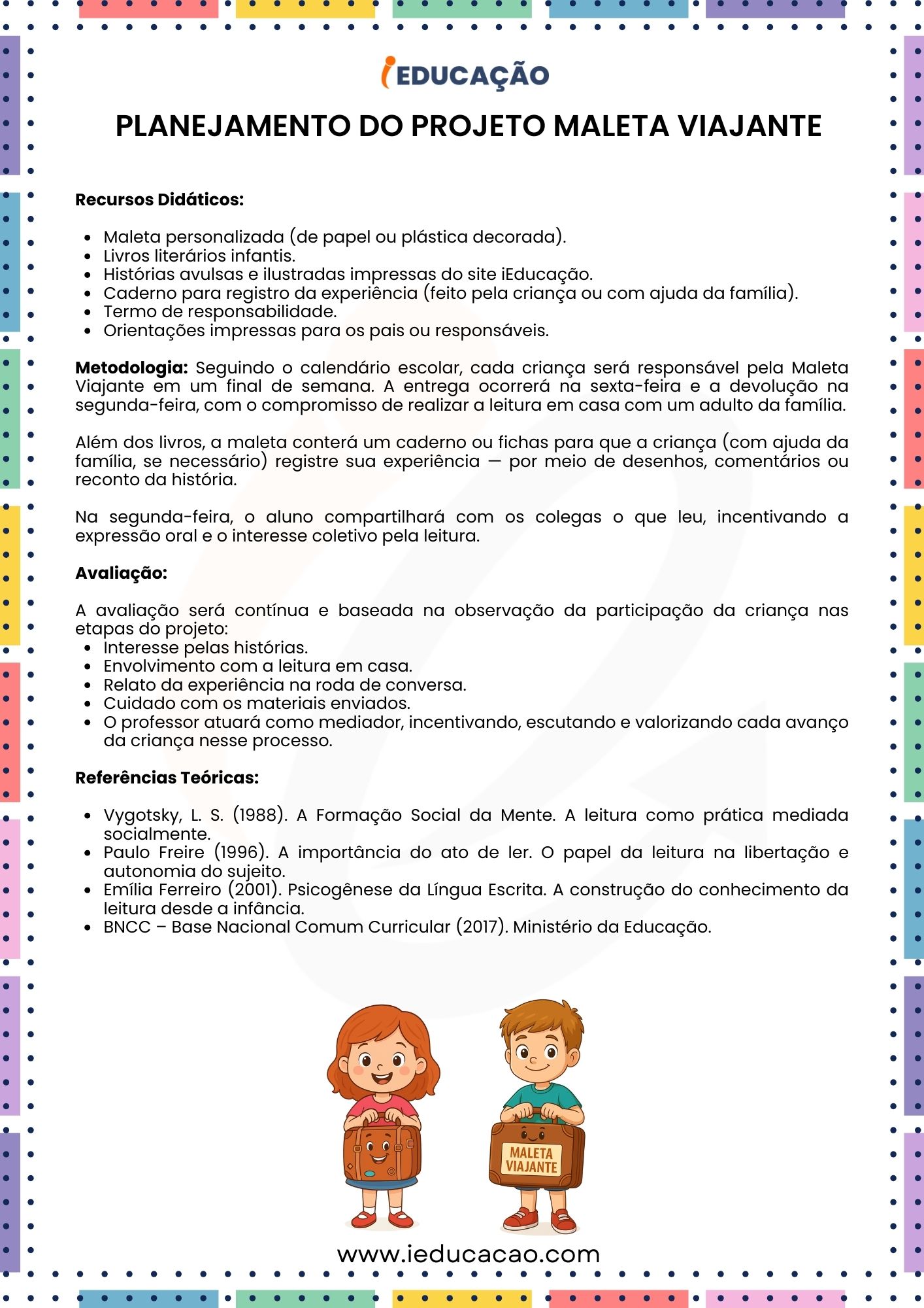 Maleta Viajante para Leitura Infantil Divertida - iEducação Maleta Viajante - Planejamento do Projeto Maleta Viajante Literária