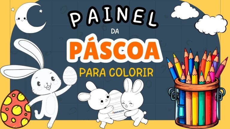 Painel Interativo da páscoa para Colorir