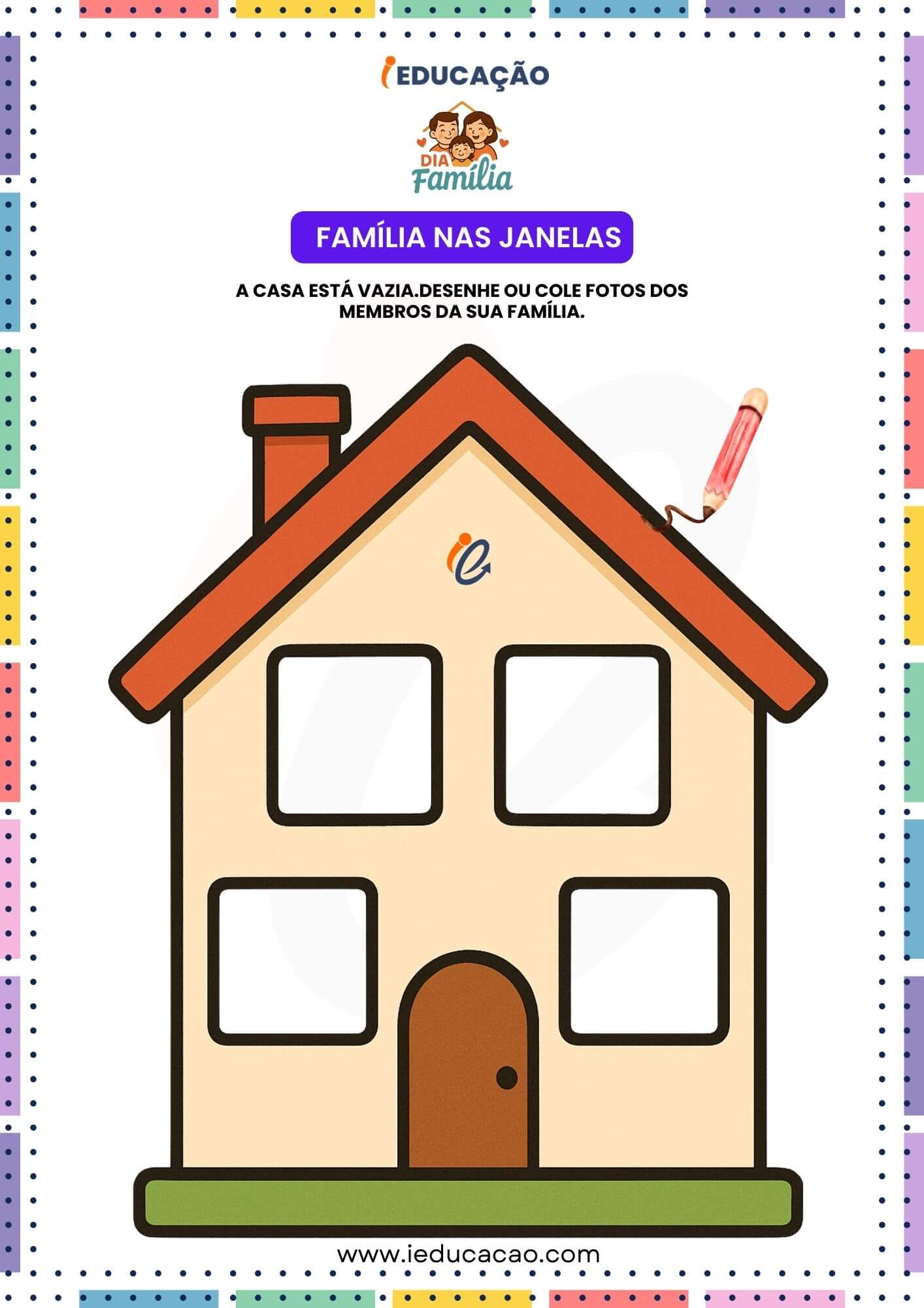 Atividades Lúdicas Sobre Família para Educação Infantil - iEducação Atividades Lúdicas Sobre Família - Família nas Janelas