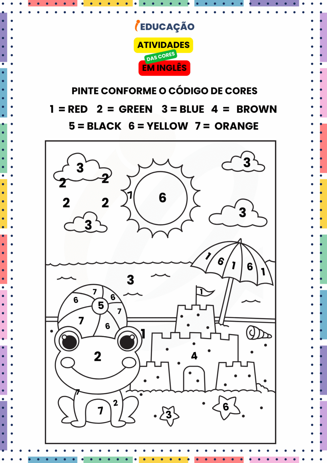 Atividades das Cores em Inglês para os Anos Iniciais