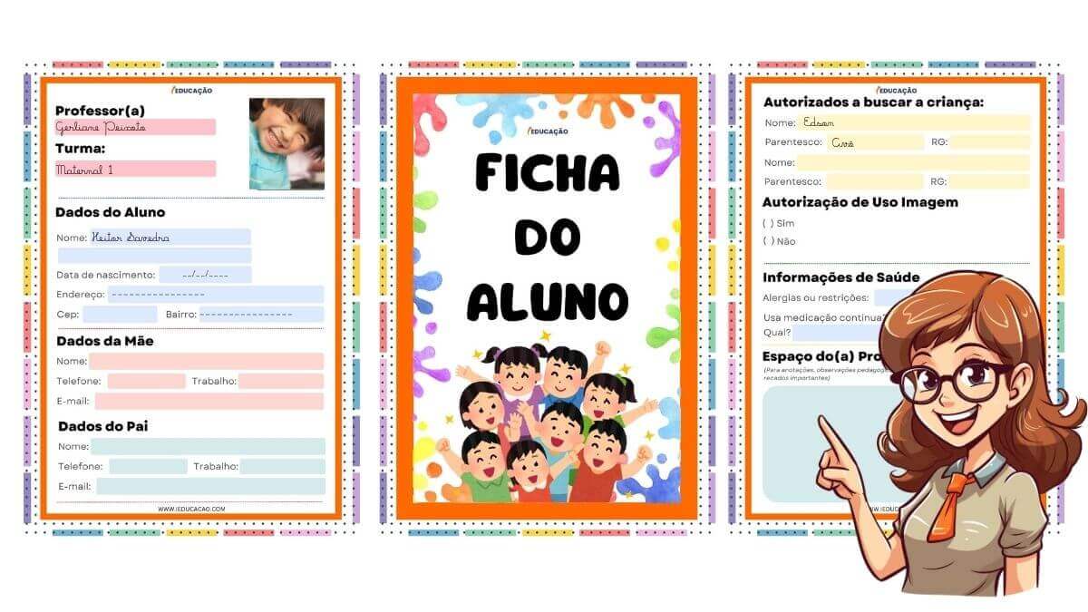 Ficha do Aluno com Modelos Prontos Para Imprimir - iEducação Ficha do Aluno - Ficha do Aluno para Educação Infantil