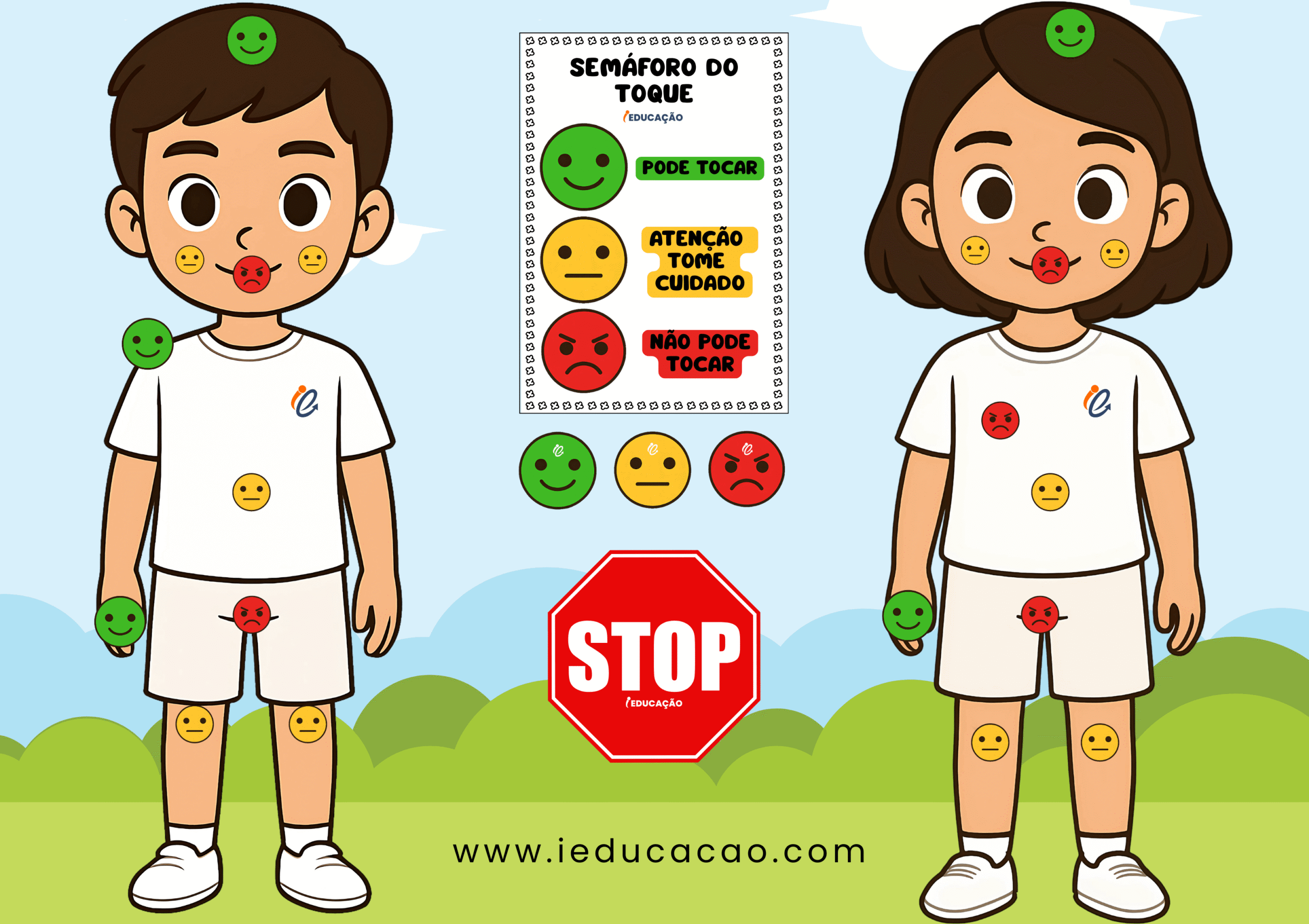 Projeto Maio Laranja com Semáforo do Toque Para Imprimir - iEducação Projeto Maio Laranja com Semáforo do Toque Para Imprimir em PDF gratuito para educação infantil e fundamental 1 - recurso pedagógico