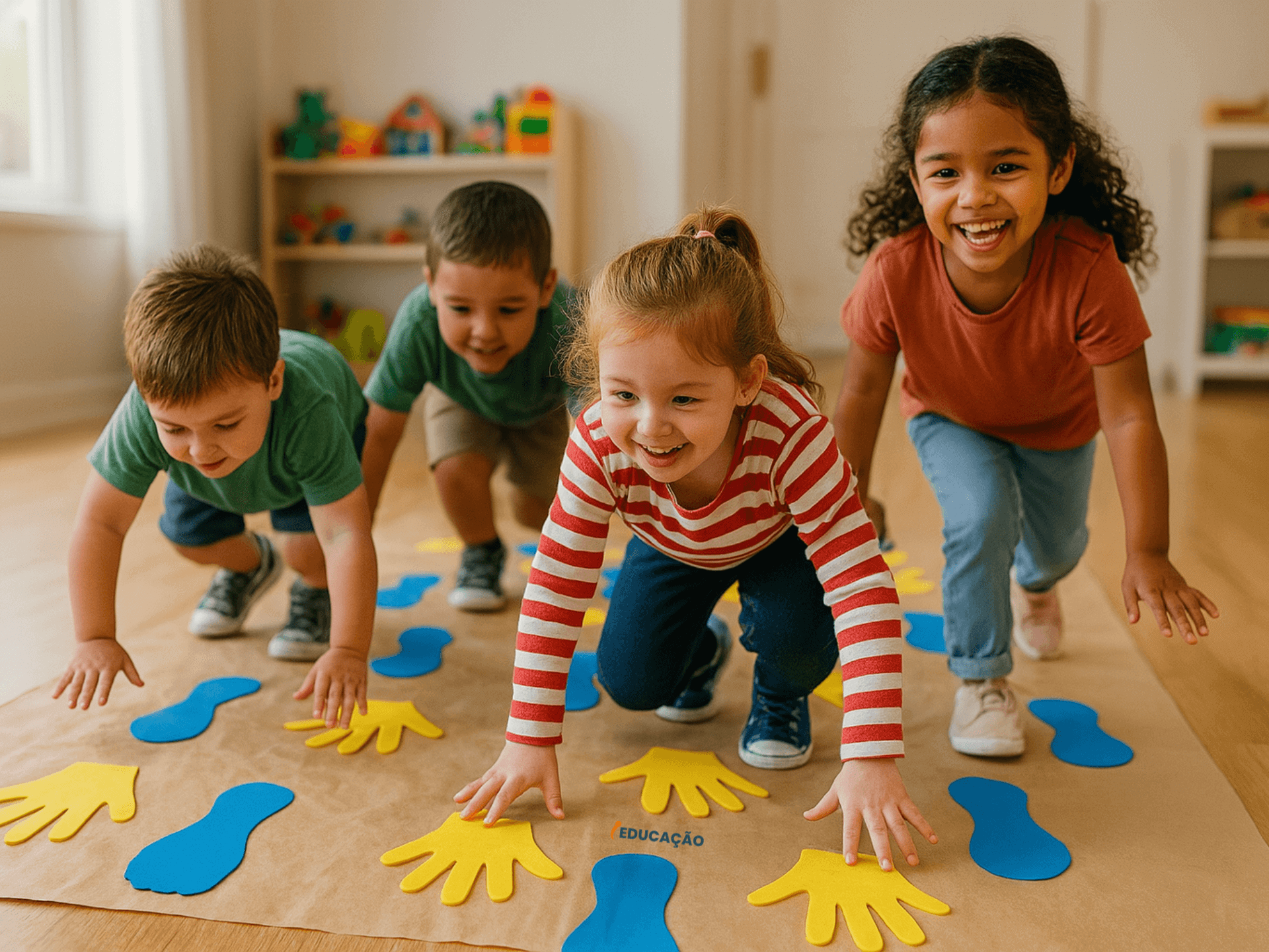 Atividades Psicomotoras Para Educação Infantil Com Ideias Incríveis - iEducação Amarelinha com Circuito de Pés e Mãos na Trilha Sensorial - Atividades de Coordenação motora para educação infantil - Atividades Lúdicas