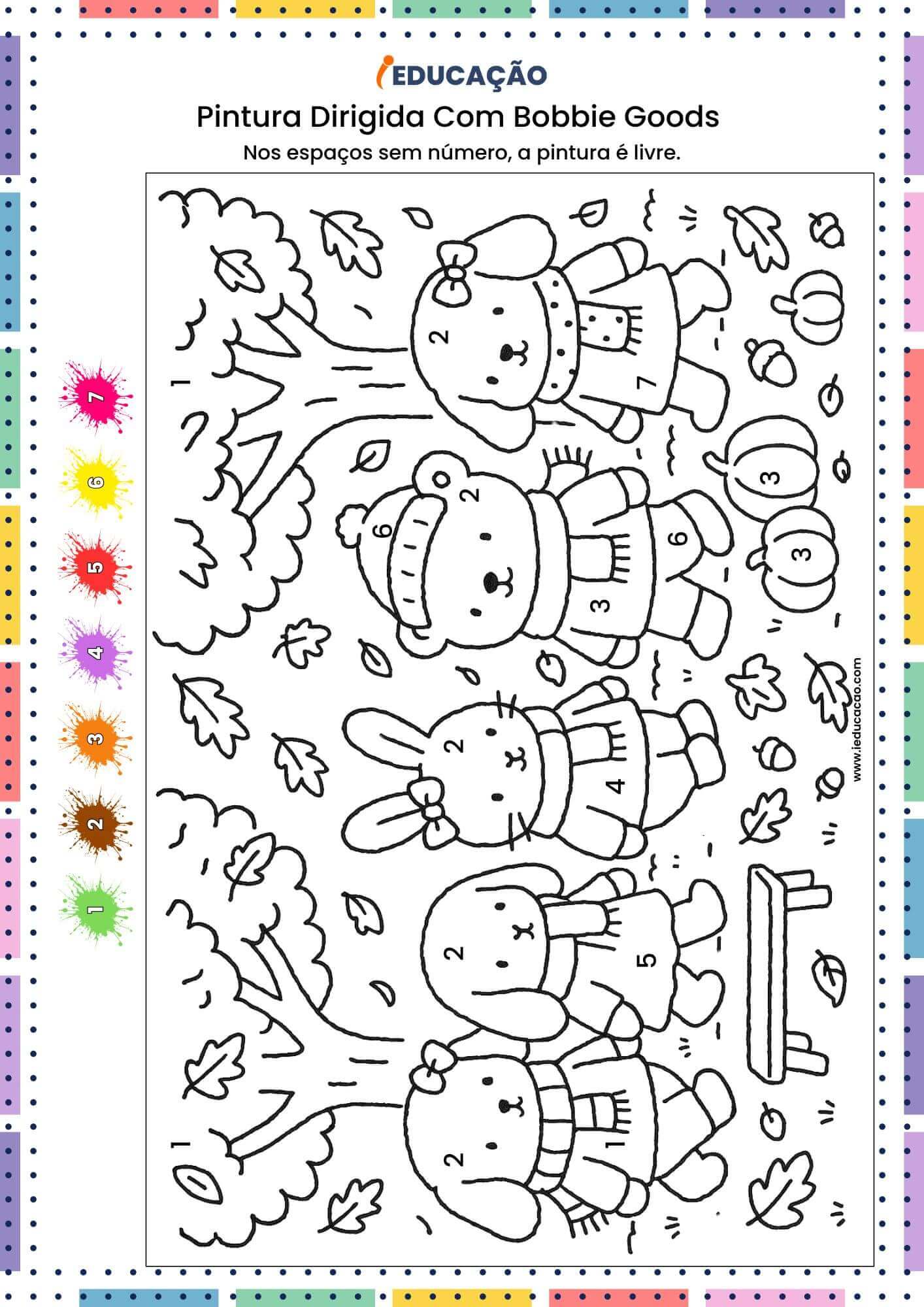 Pintura Dirigida Com Bobbie Goods para Colorir - iEducação Bobbie Goods para Colorir - Outono - Bobbie Goods Dias Frios