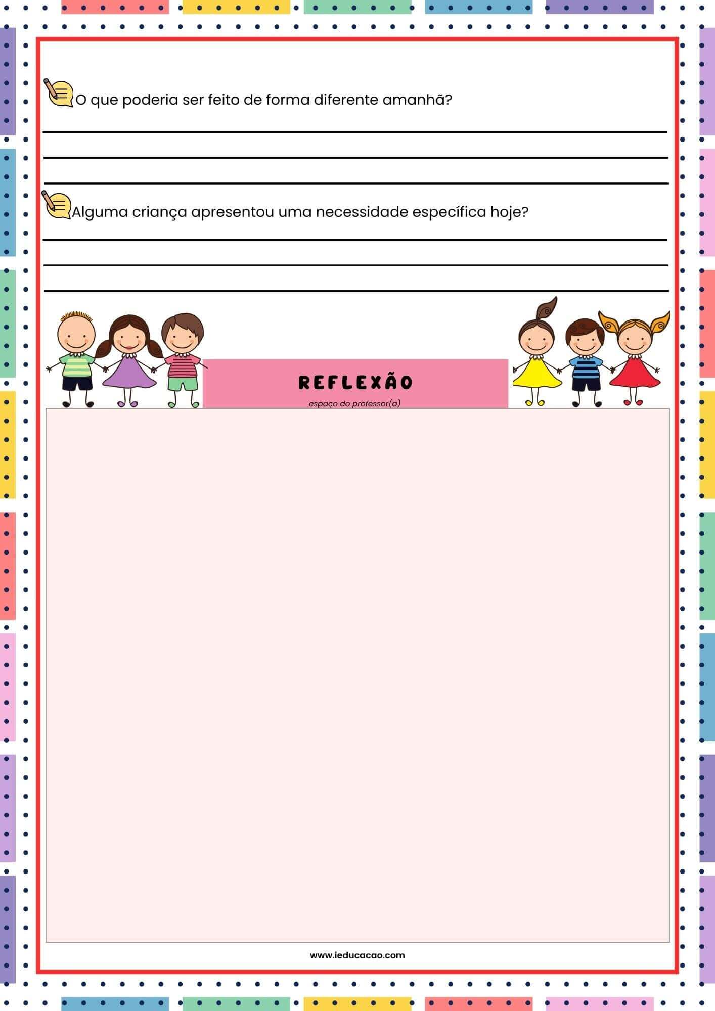 Diário de Bordo na Educação Infantil para Imprimir - iEducação Diário de Bordo na Educação Infantil - Modelo de Diário de Bordo Educação Infantil
