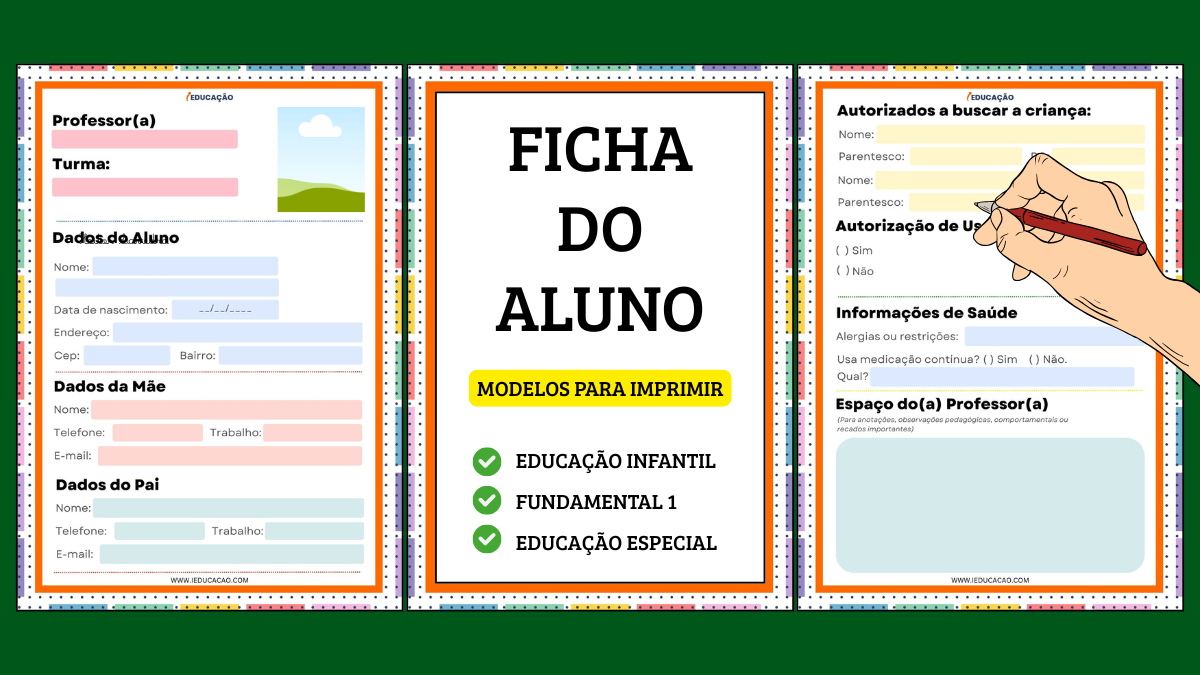 Ficha do Aluno com Modelos Prontos Para Imprimir