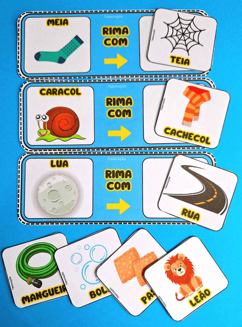 Jogos de Consciência Fonológica Para Imprimir - iEducação Jogo das Rimas - Jogos de Consciência Fonológica para Alfabetização