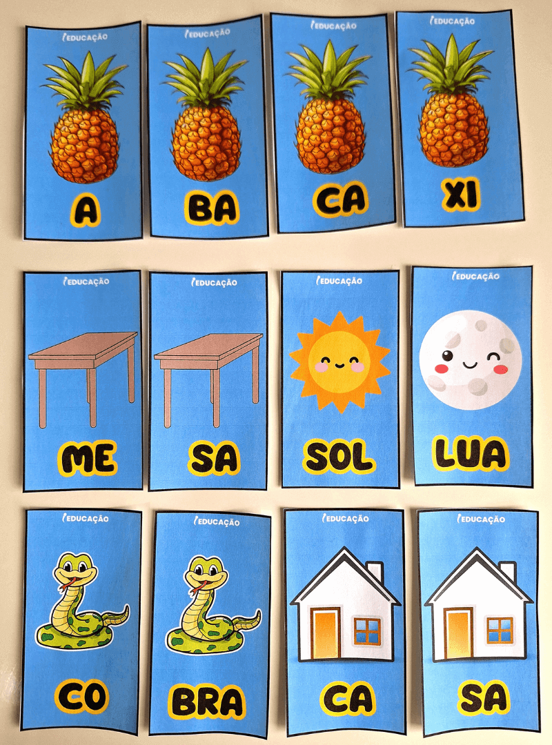 Jogos de Consciência Fonológica Para Imprimir - iEducação Jogo de Consciência Silábica - Quebra-Cabeça das Silabas - Jogos de Consciência Fonológica para Alfabetização