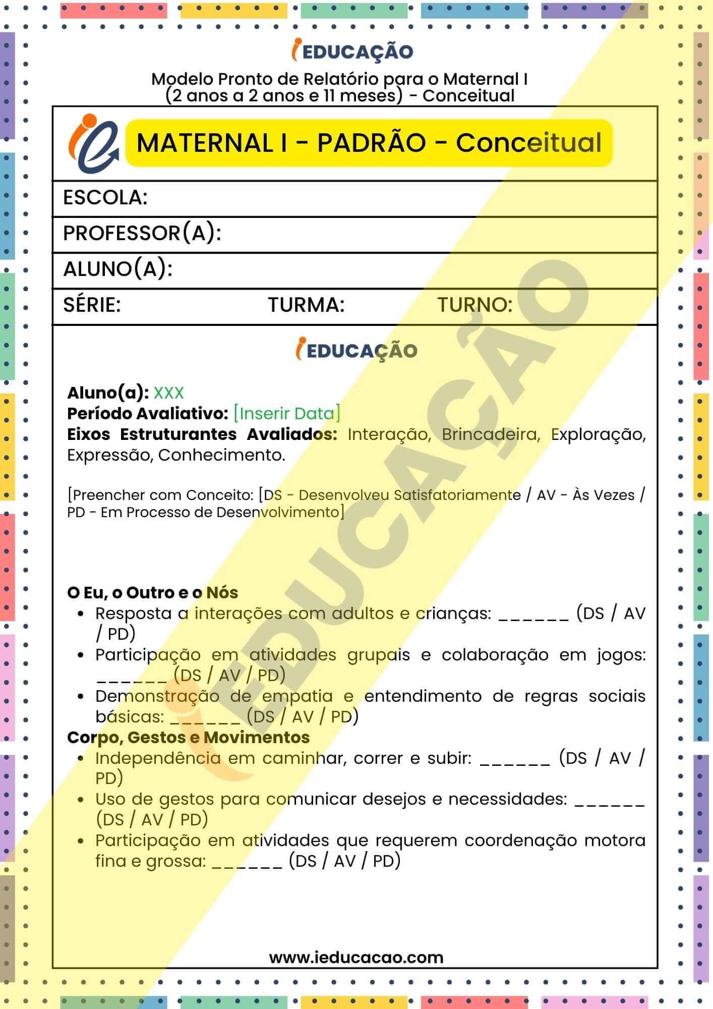 Relatório Individual do Aluno - iEducação Relatório individual do aluno amostra página de vendas 2