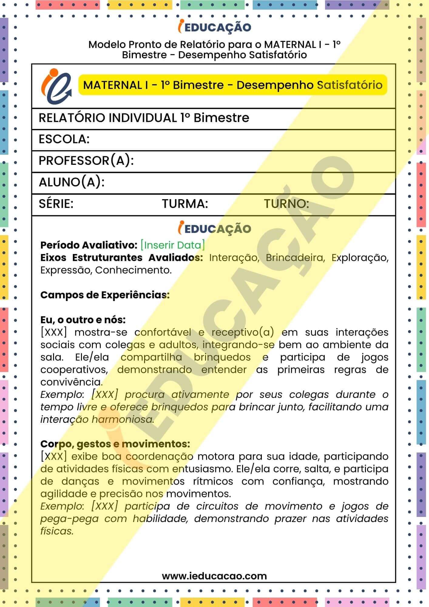 Relatório Individual do Aluno - iEducação Relatório individual do aluno amostra página de vendas 3