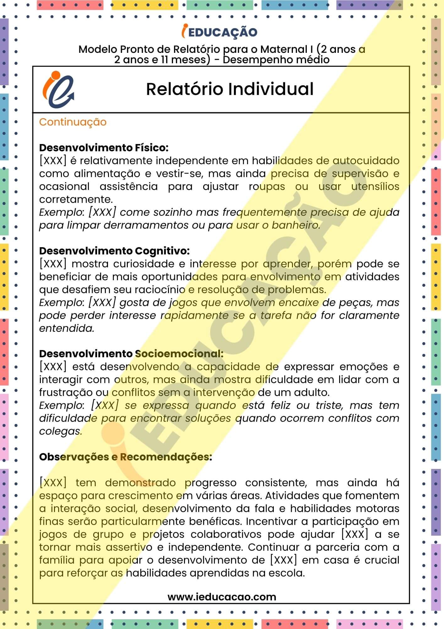 Relatório Individual do Aluno - iEducação Relatório individual do aluno amostra página de vendas 4