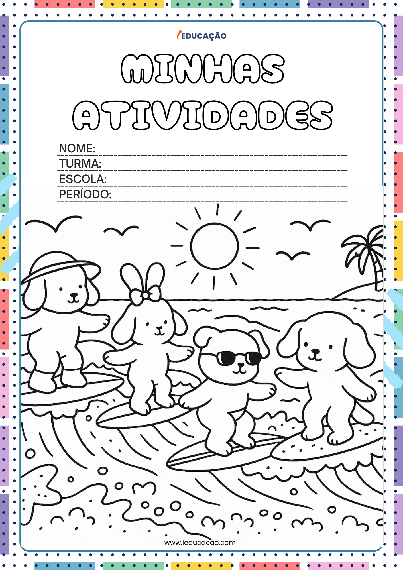 Capa Minhas Atividades com Desenhos Bobbie Goods para Educação Infantil