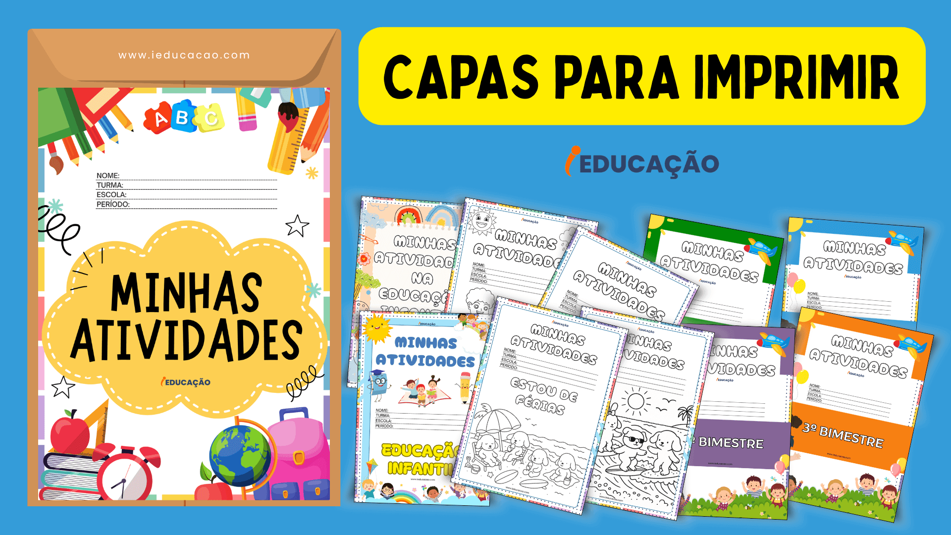 Capa Minhas Atividades em PDF Grátis para Imprimir