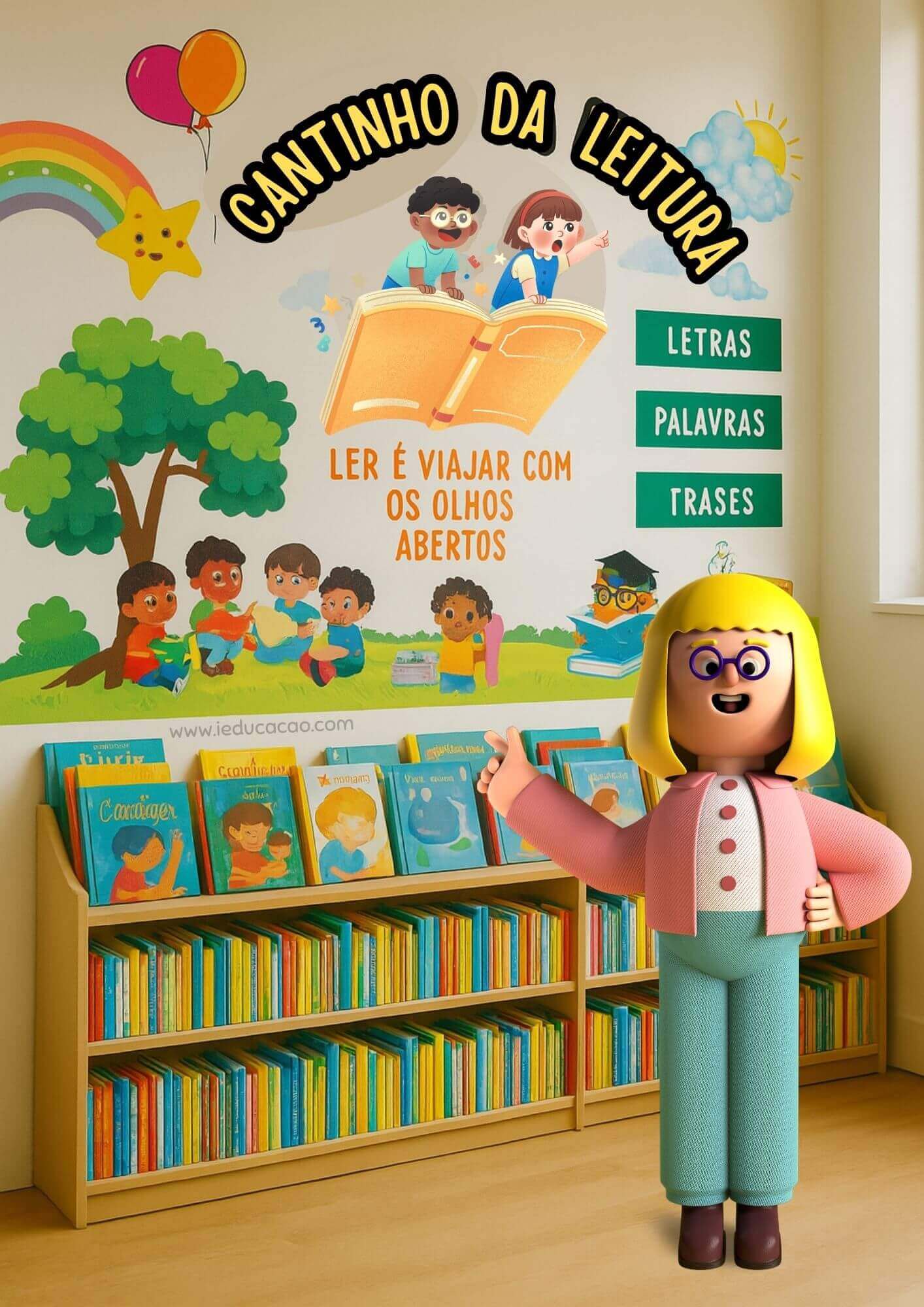 Painel Cantinho da Leitura Infantil (PDF Grátis) - iEducação Como Montar Um cantinho da Leitura Infantil?