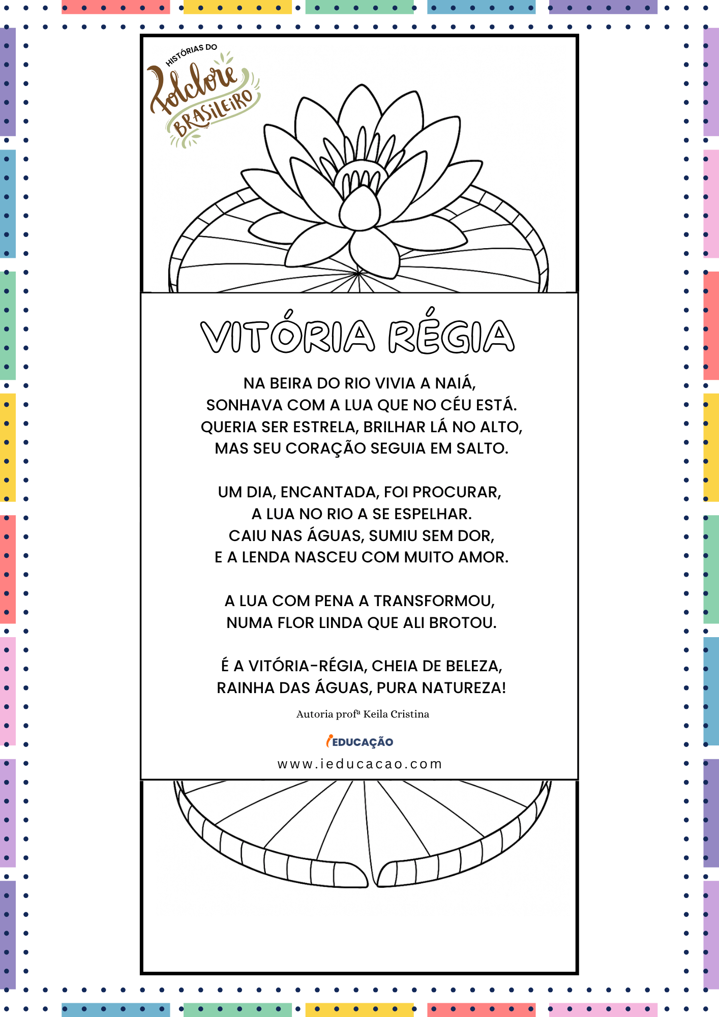 Histórias do Folclore Brasileiro Para Ler com as Crianças - iEducação Histórias do Folclore Brasileiro - História da Vitória Régia - Lendas do Folclore