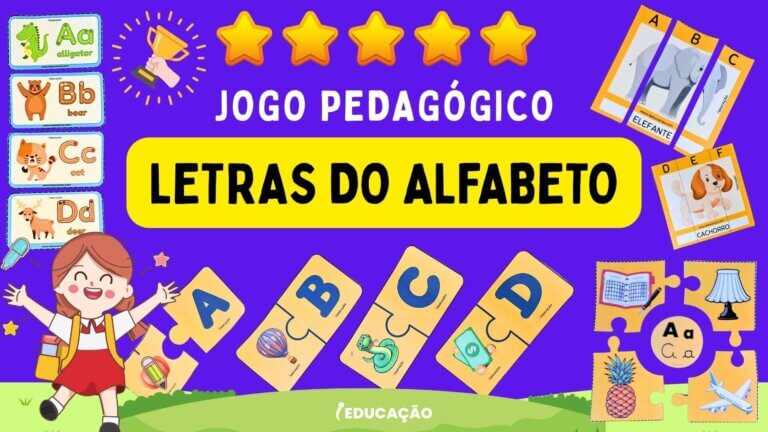 Jogo das Letras do Alfabeto para Alfabetização - Jogo Pedagógico para Imprimir - capa