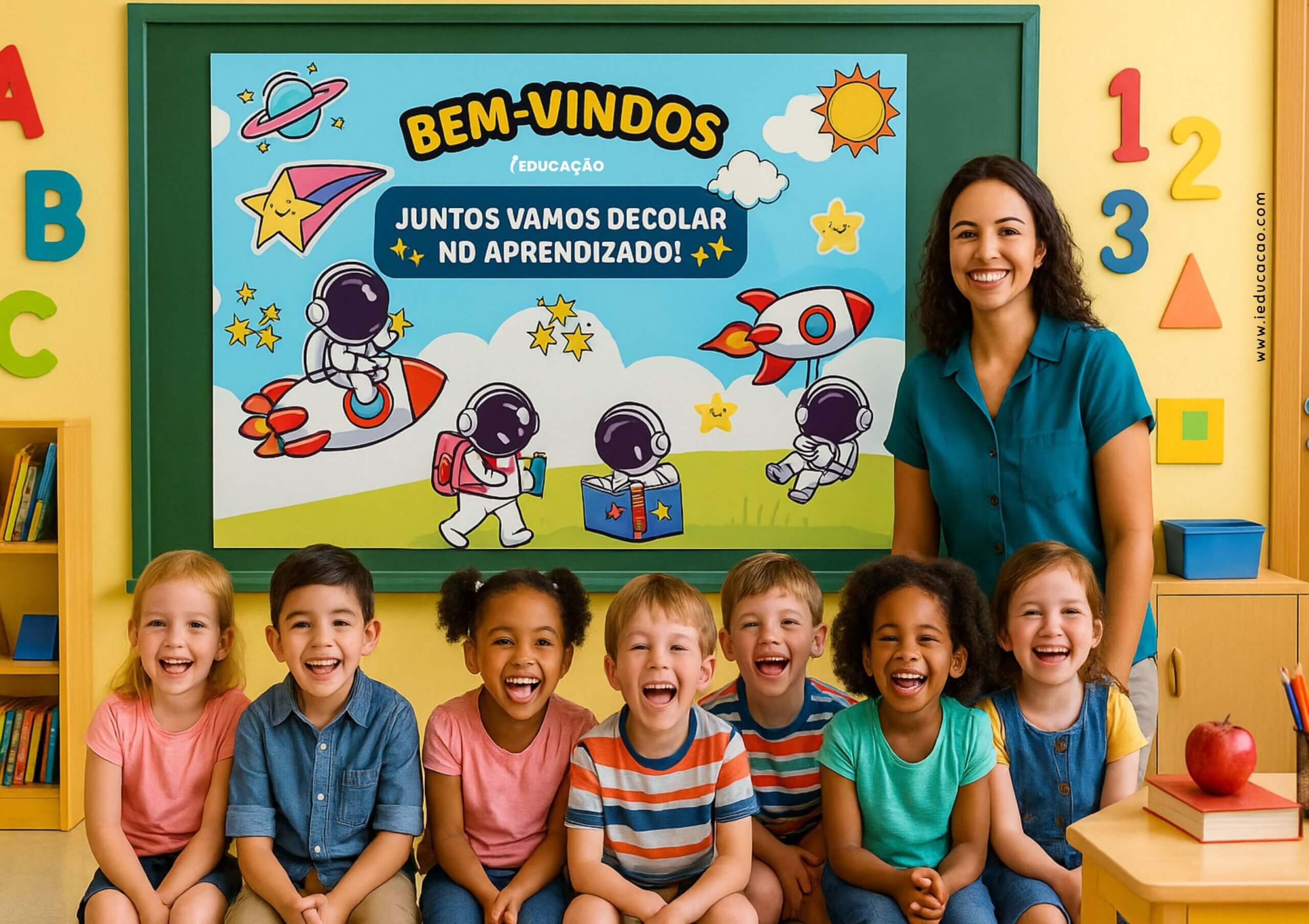 Painel Volta às Aulas para Decorar a Escola no Acolhimento dos Alunos - iEducação Painel Volta às Aulas para Imprimir - painel volta as aulas para educação infantil - mural volta as aulas segundo semestre