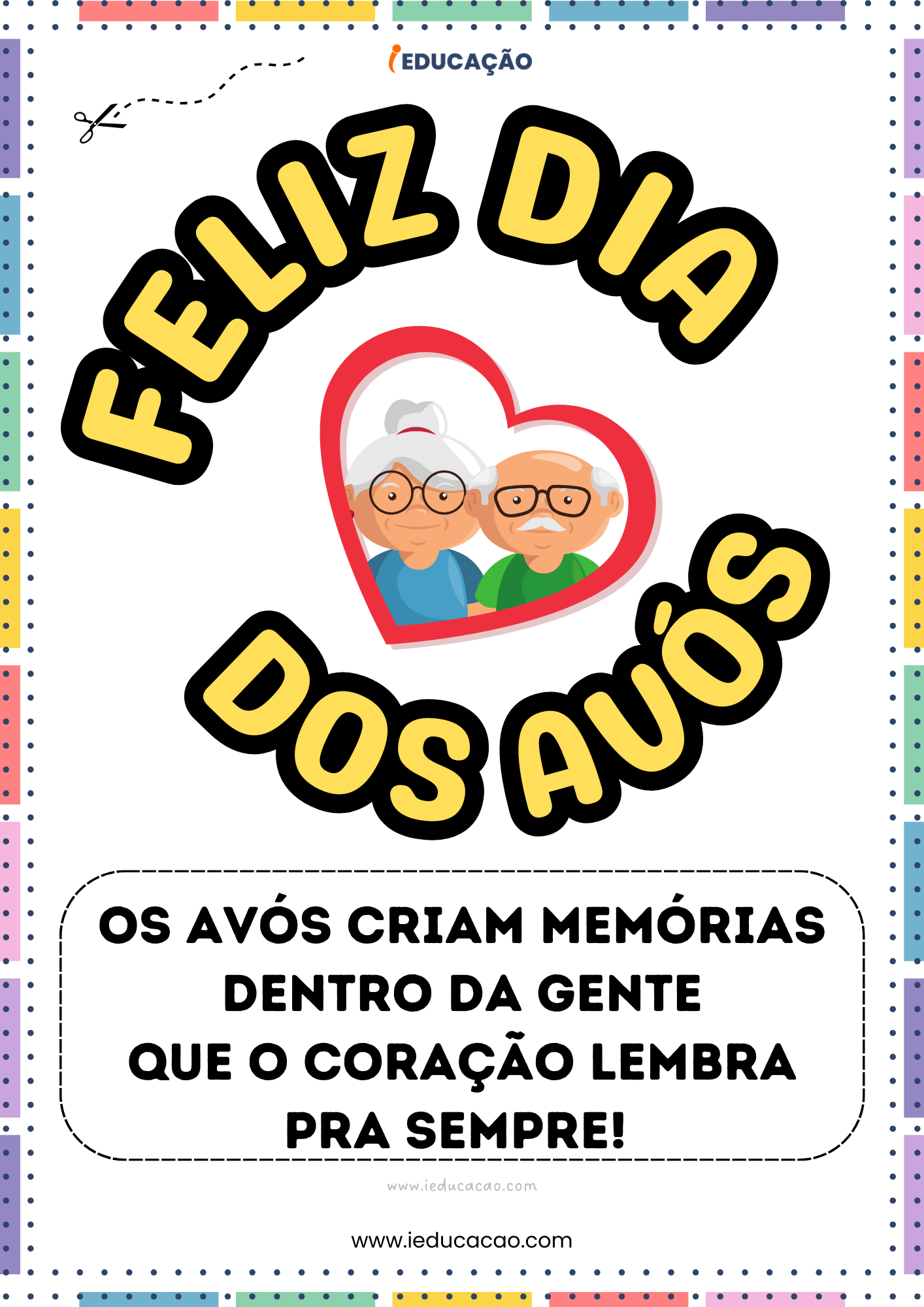Painel Dia dos Avós Com Plano de Aula Para o Dia 26 de Julho - iEducação Painel dia dos Avós para imprimir - Dia dos Avós na Educação Infantil Feliz dia dos Avós