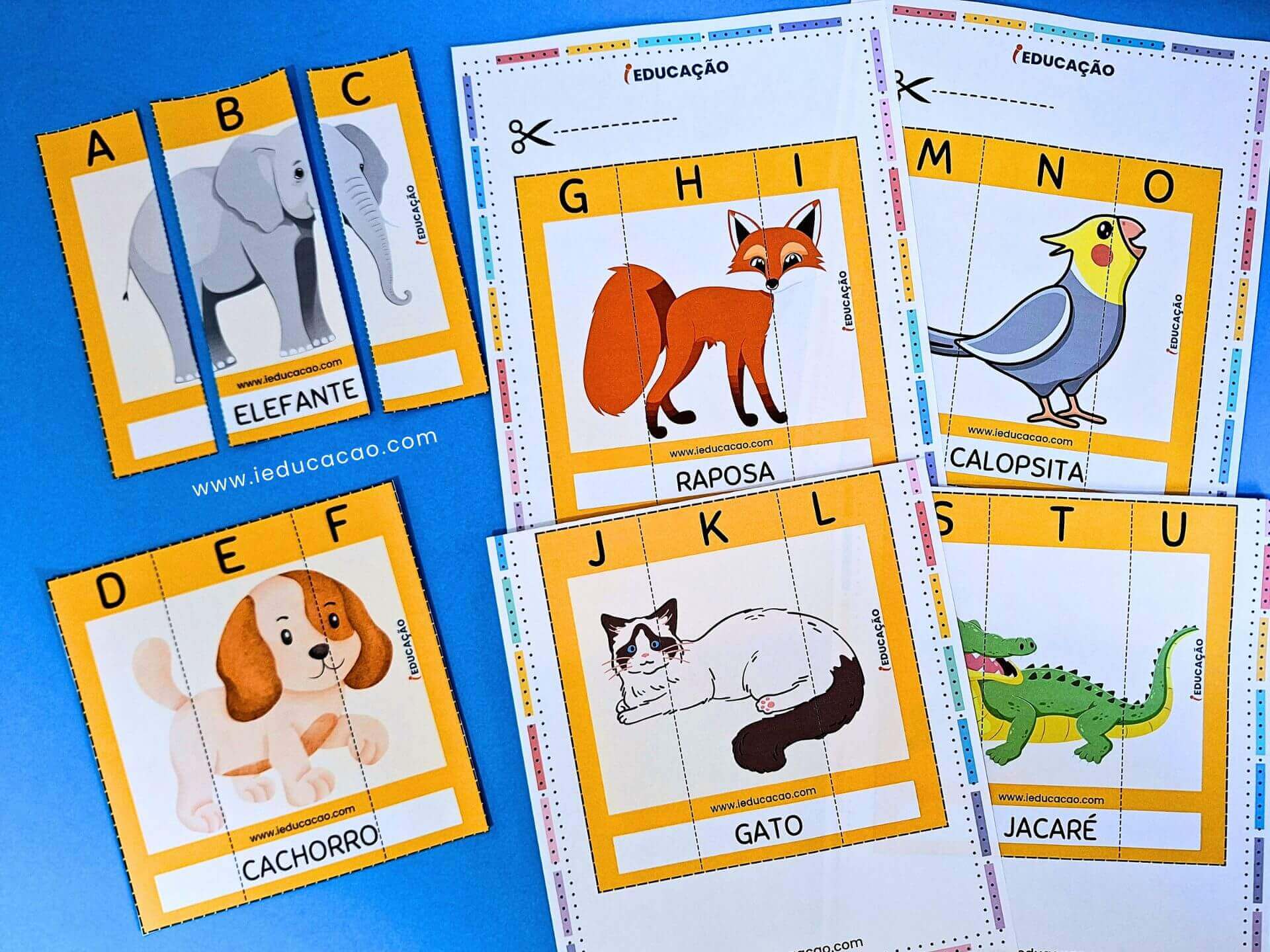 Jogo das Letras do Alfabeto para Alfabetização - iEducação Quebra-Cabeça Sequência Alfabética - Jogo Pedagógico para Imprimir - Jogo de Alfabetização