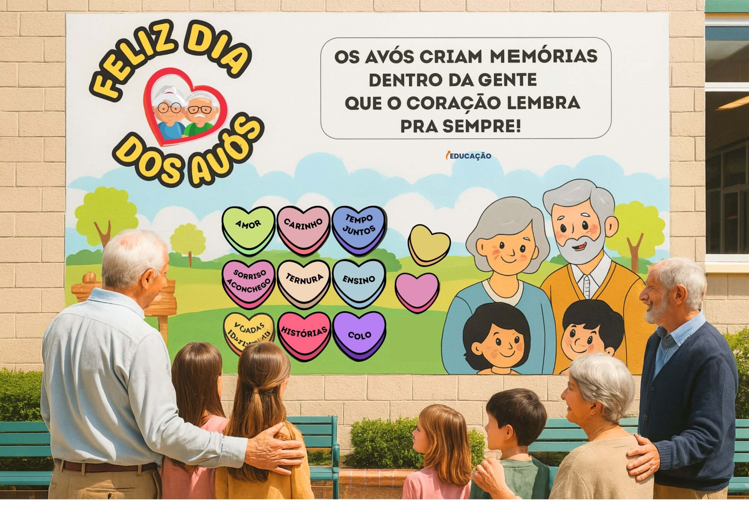 Painel Dia dos Avós Com Plano de Aula Para o Dia 26 de Julho - iEducação painel dia dos avós - Feliz Dia dos Avós com mensagem carinhosa para imprimir - Educação Infantil