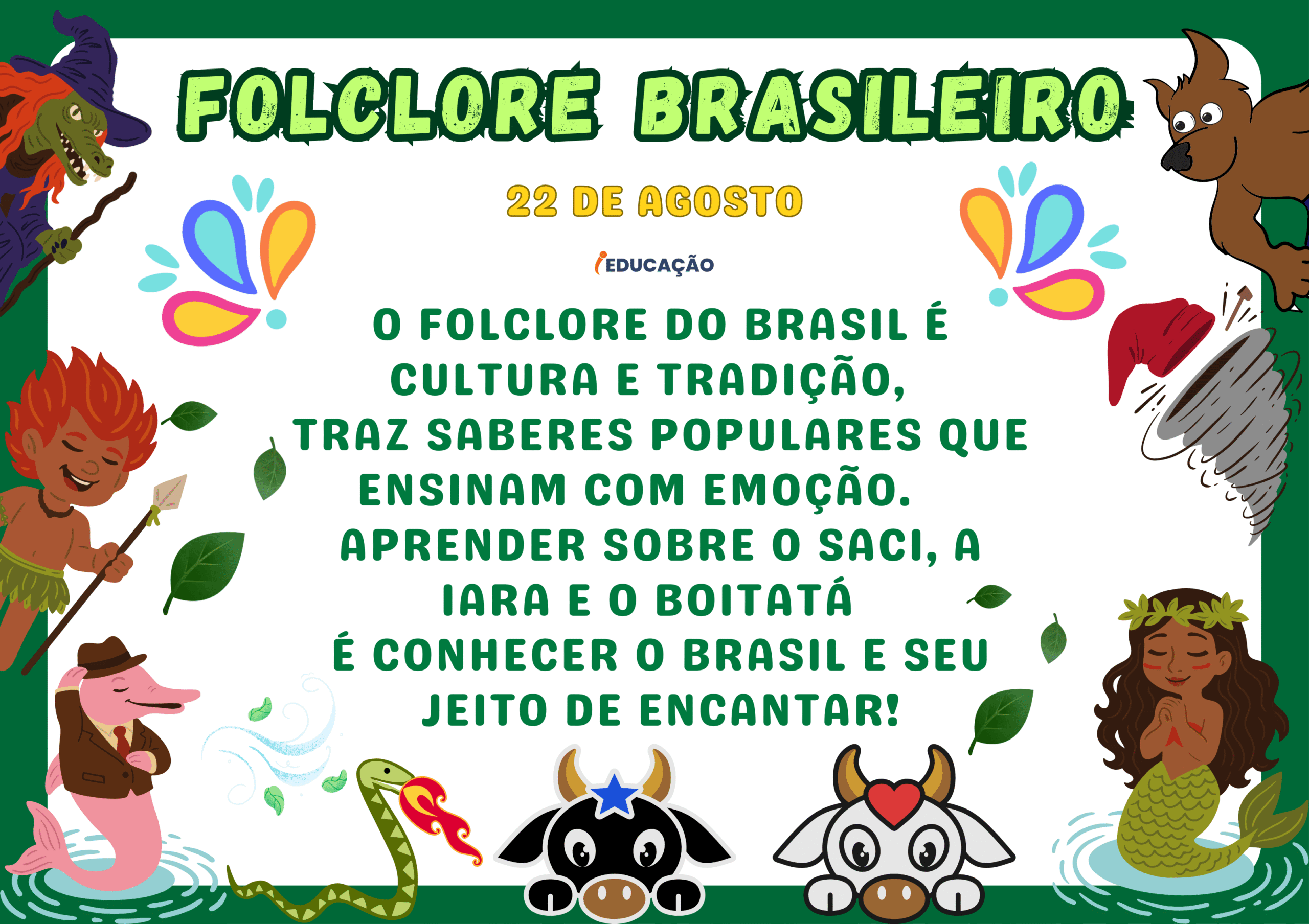 Painel Folclore com as Lendas do Folclore Brasileiro - Saci Pererê
