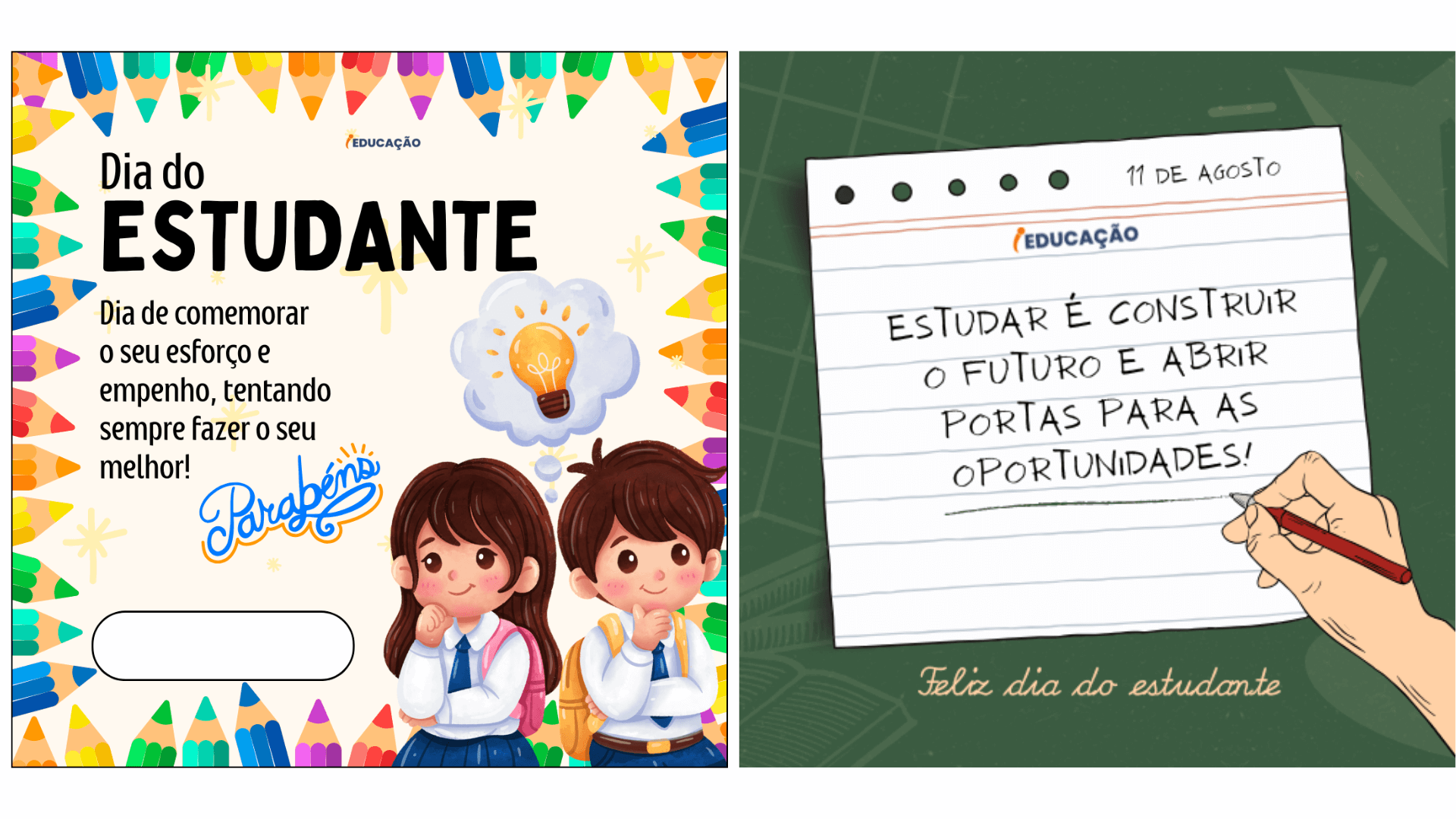 Lembrancinhas para o Dia dos Estudantes com Kit Gratuito para Imprimir - iEducação lembrancinhas-para-o-dia-dos-estudantes. Recadinhos para agendas com frases dia do estudante - mensagem dia do estudante