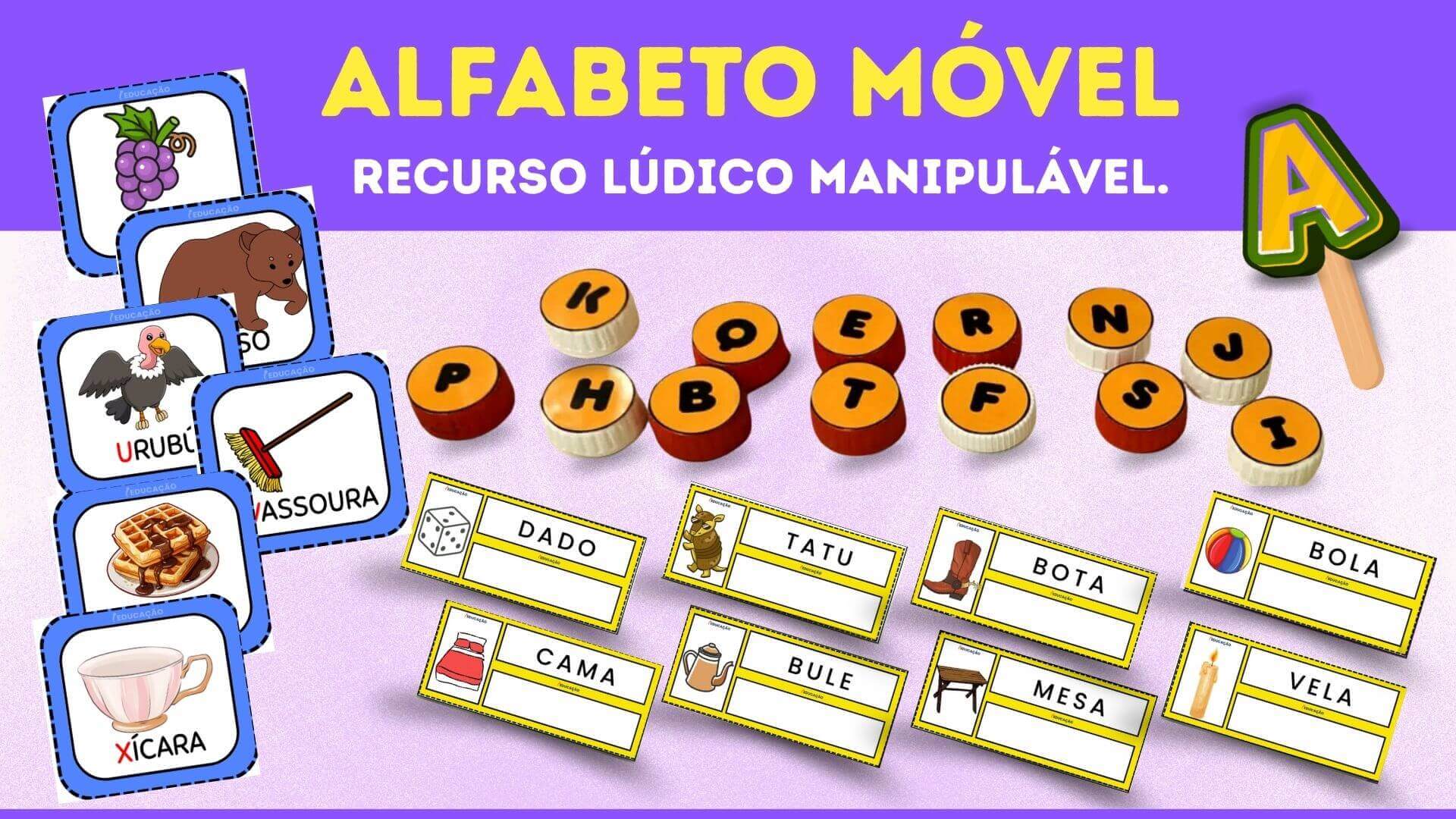 Alfabeto Móvel Para Imprimir - Recurso Lúdico de Alfabetização