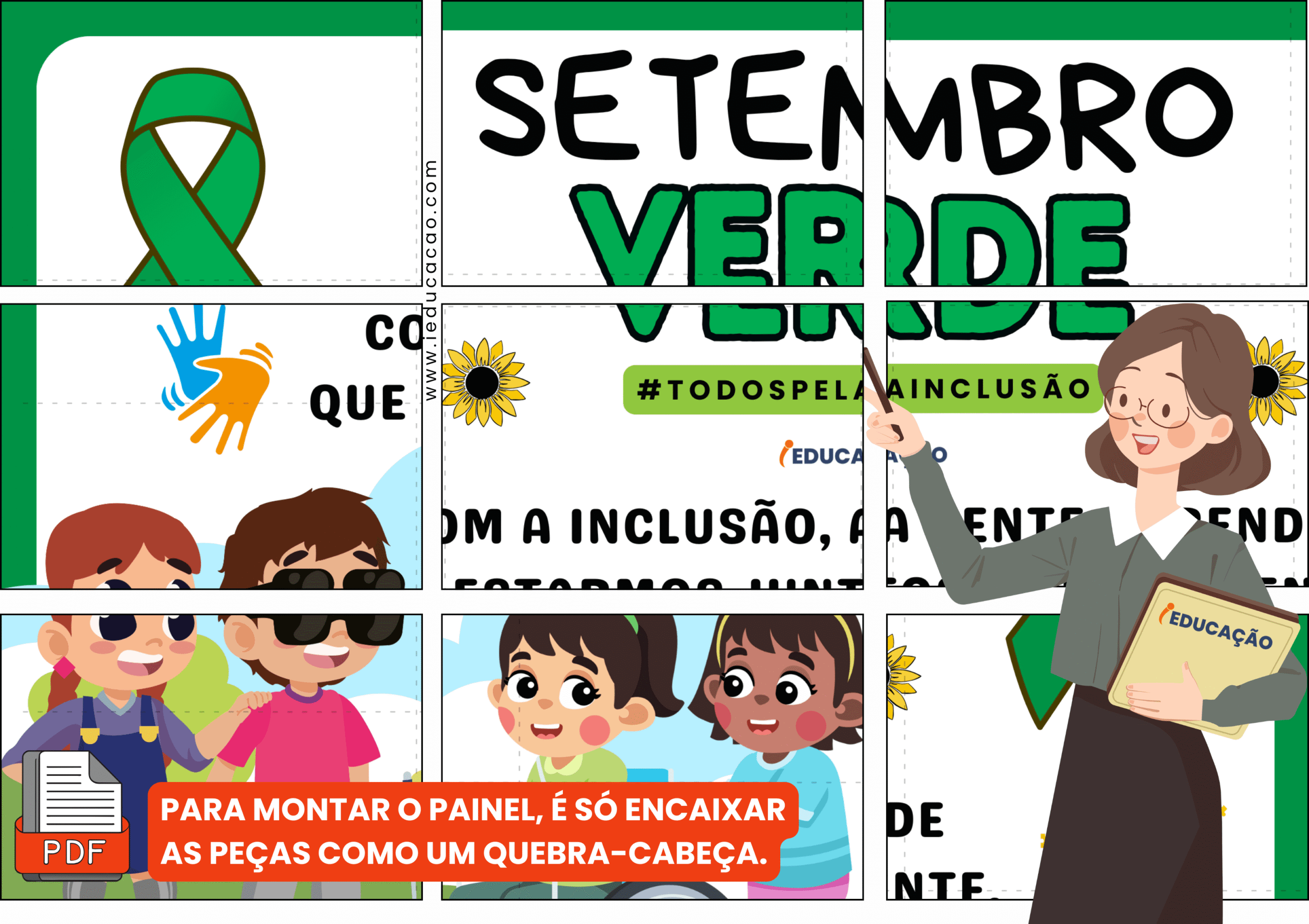 Como Fazer um Painel Setembro Verde para Imprimir e montar