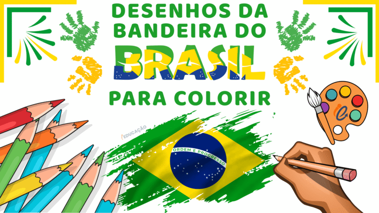 Desenhos da Bandeira do Brasil para Colorir - Bandeira do Brasil para pintar e colorir