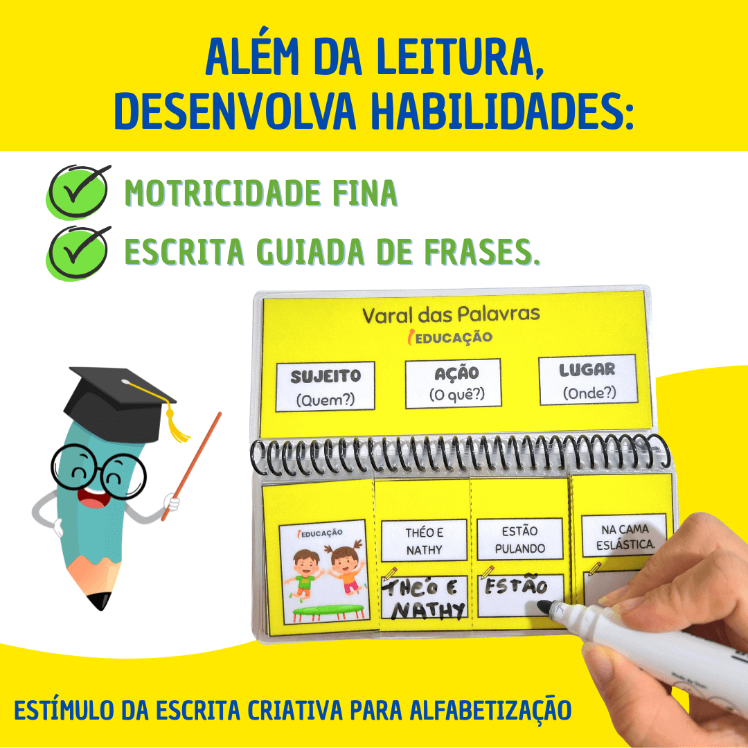 Varal das Palavras - Jogo das Palavras com estímulo da escrita criativa para alfabetização