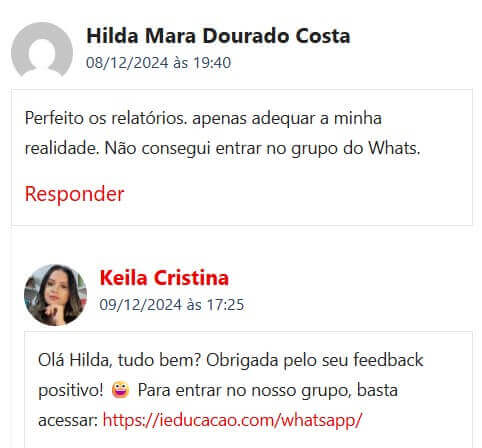 Prova Social do Relatório Individual do Aluno - iEducação.