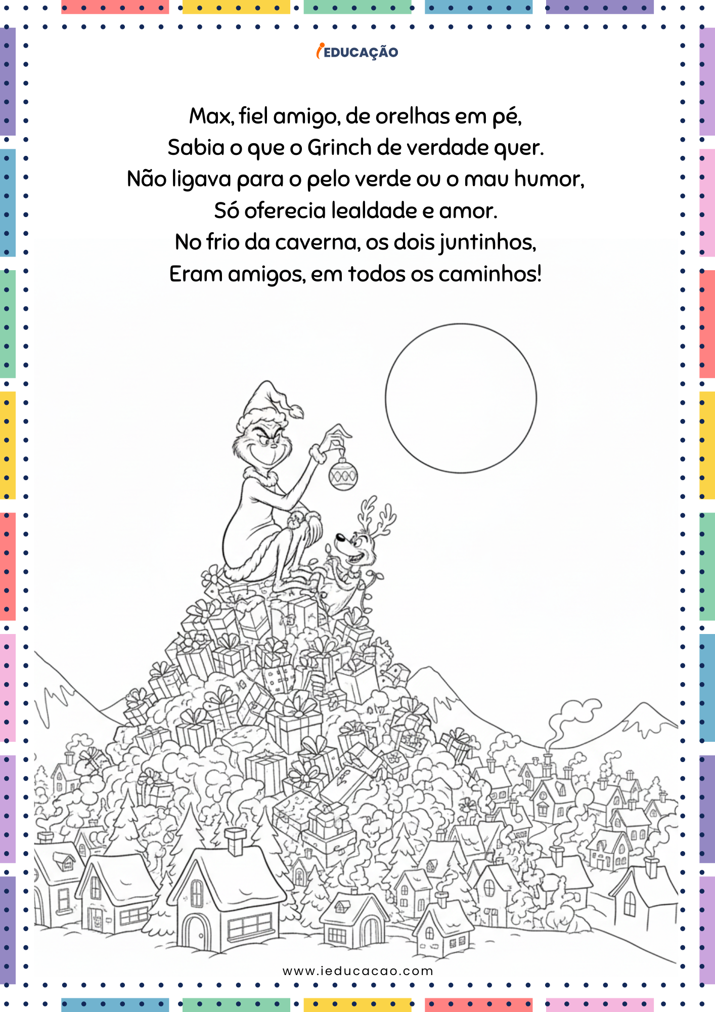 Desenhos do Grinch Para Colorir no Natal Desenhos do Grinch Para Colorir no Natal Com Pequenas Leituras